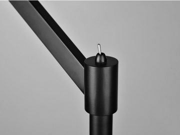 meineWunschleuchte LED Stehlampe, LED wechselbar, Warmweiß, Bauhaus Design-klassiker, Lampenschirm-e Stoff groß Schwarz Höhe 158cm