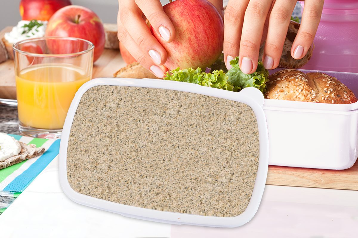 Muster, und - Kunststoff, Brotbox Kinder Industriell Stein weiß für MuchoWow (2-tlg), Erwachsene, - Brotdose, Granit Mädchen Lunchbox für - Jungs und