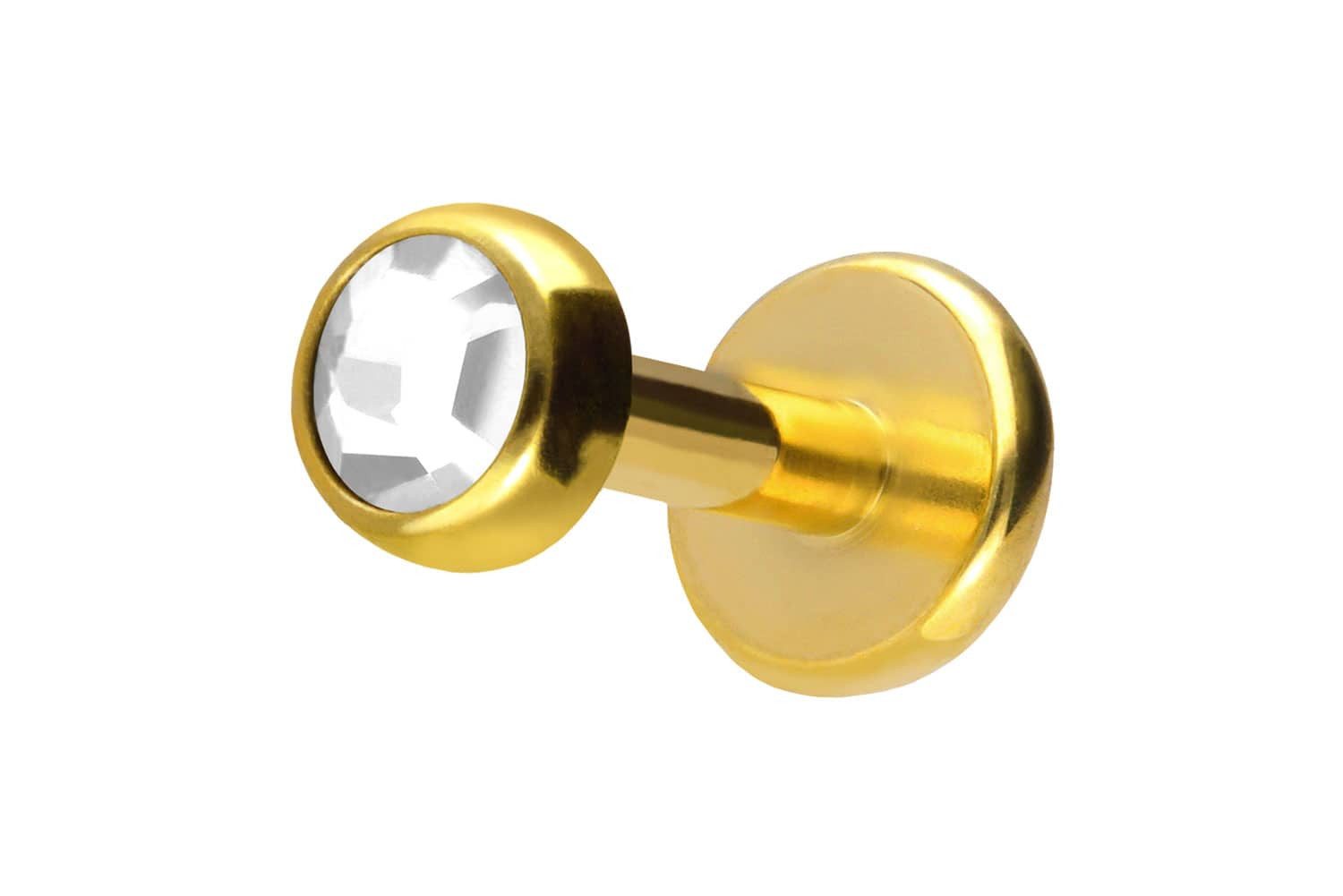 PIERCINGLINE Piercing-Set Titan Labret mit Push Fit KRISTALLDISC (Labrets, günstig online kaufen