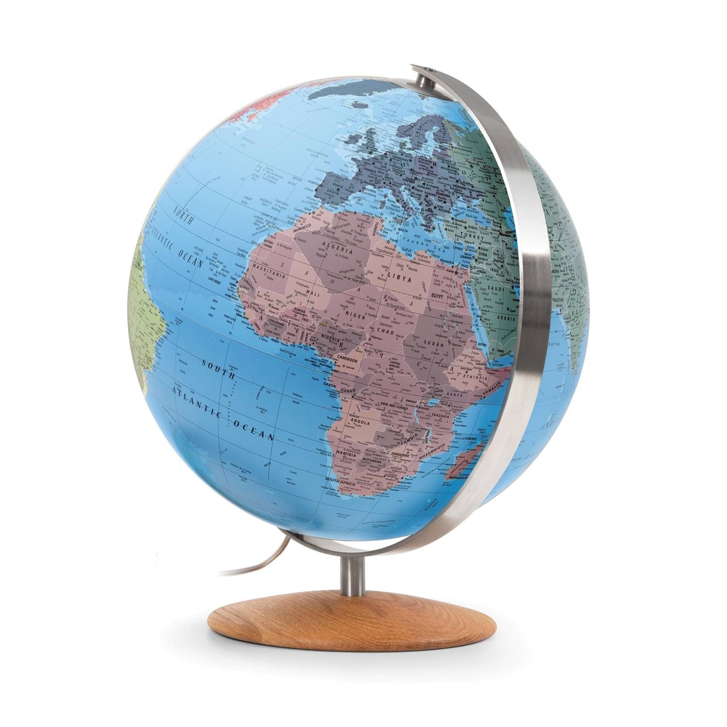 Räthgloben Globus Leuchtglobus handkaschiert politisch beleuchteter Tischglobus