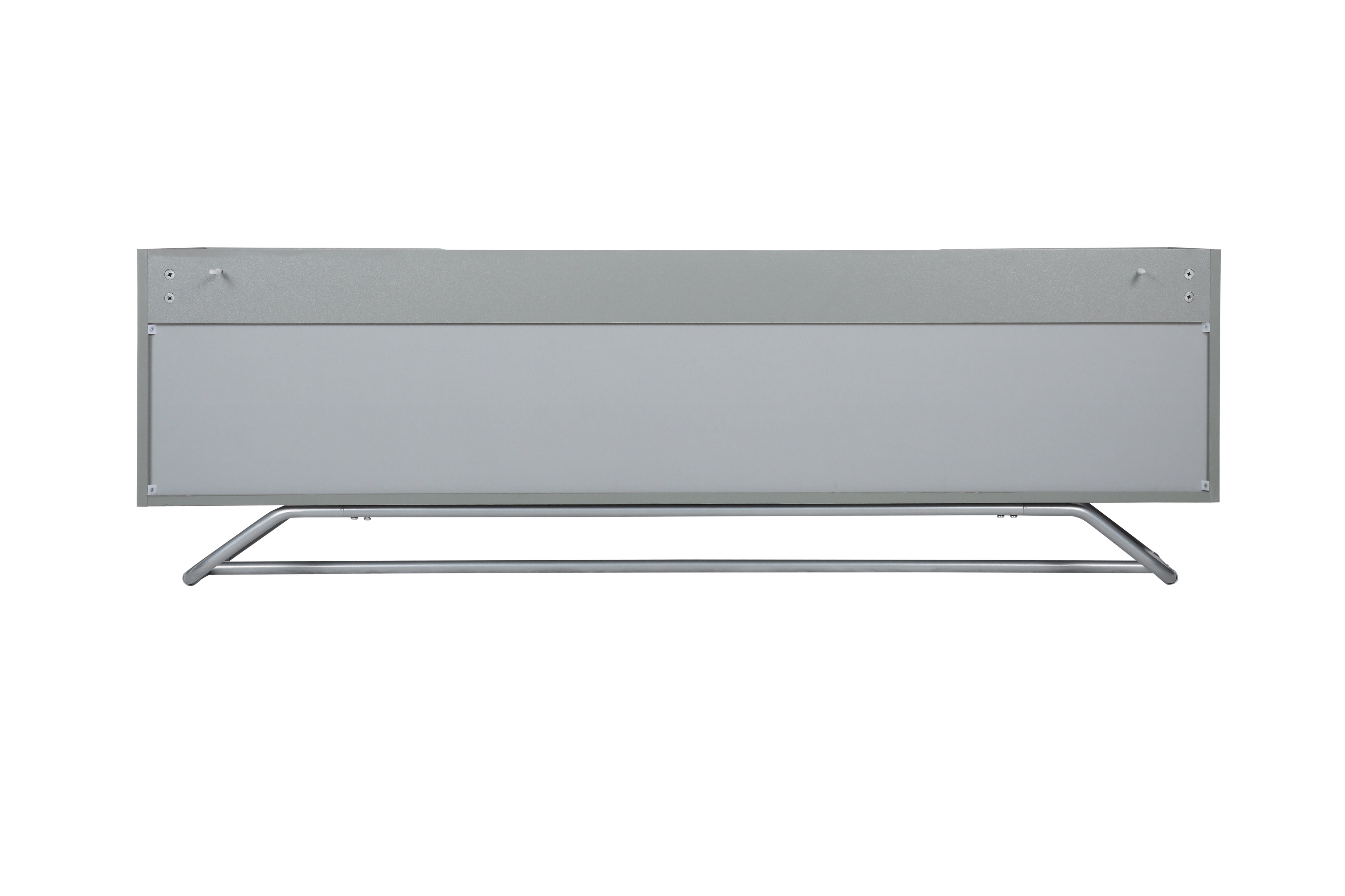 Lowboard (TV Schrank mit 4 Türen und 2 Regal), Hochglanz Tischplatte in Marmoroptik und schöne Glastür, Breite 150 cm