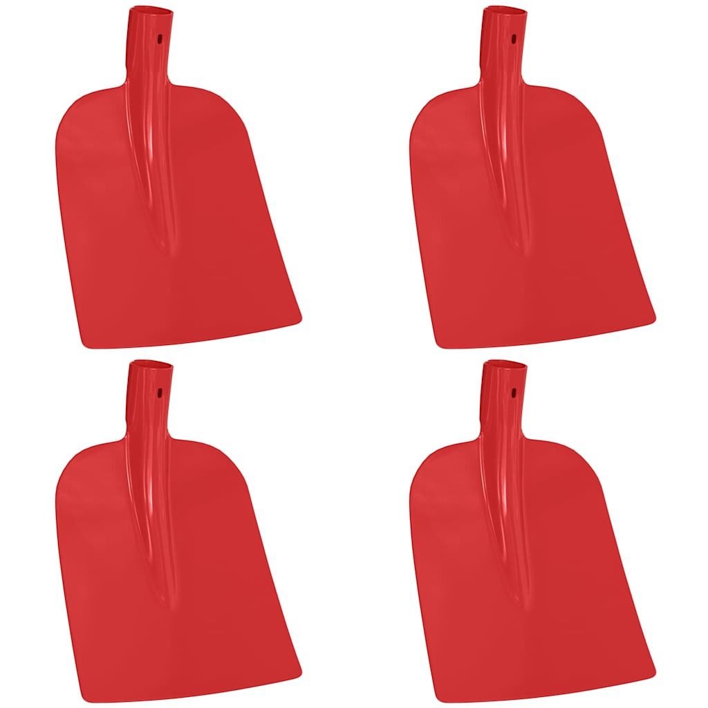 vidaXL Spaten Schaufelkopf 4 pcs Rot 32 x 24,5 cm Pulverbeschichteter Stahl, (4-St)