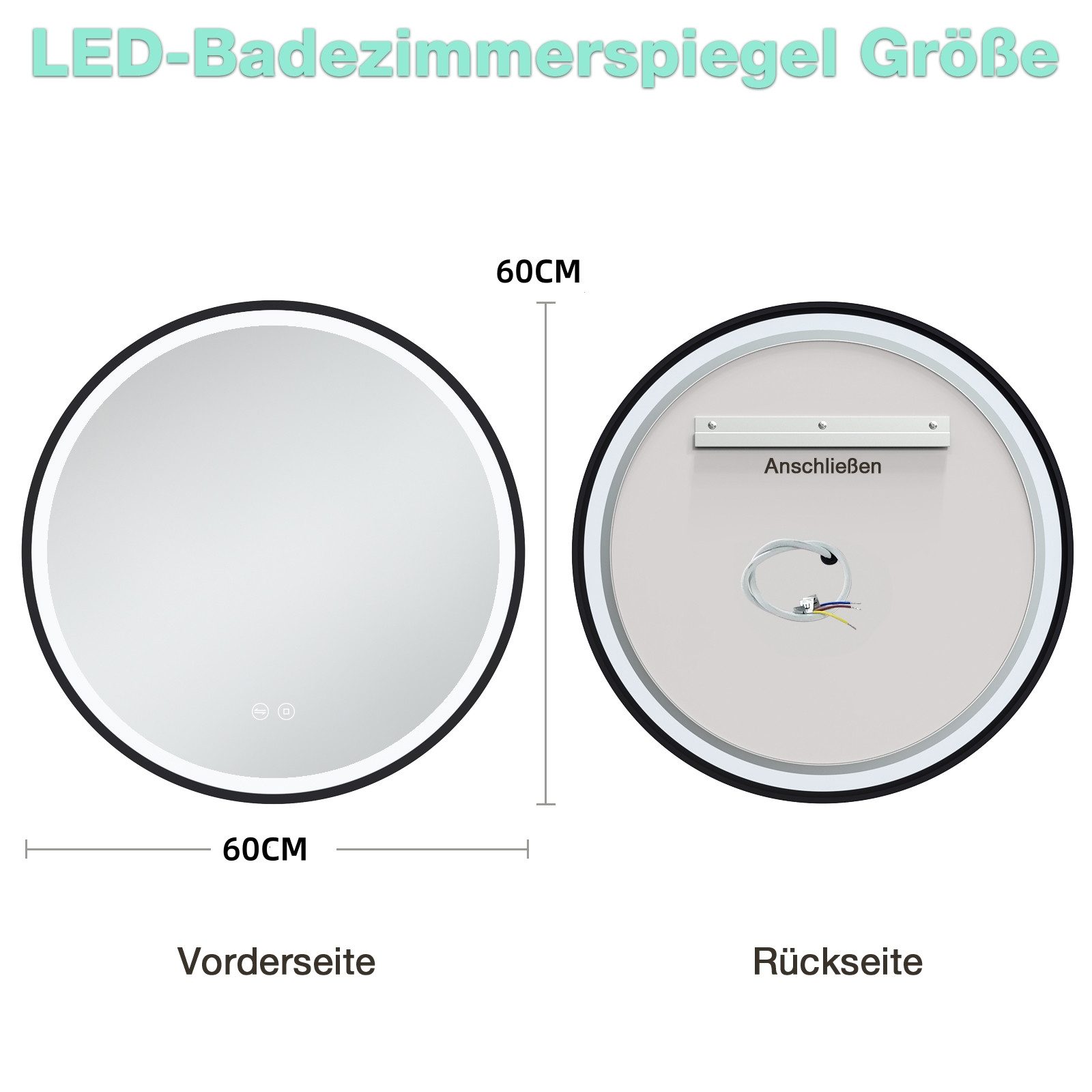 GIMBELEN Badspiegel LED Runder mit Beleuchtung, günstig online kaufen