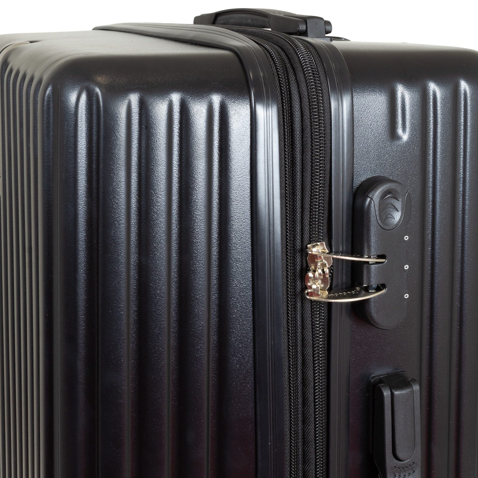 Trendyshop365 Hartschalen-Trolley Portofino, 4 Farben, 3 Größen, Reisekoffer mit, 4 Rollen, Zwillingsrollen, Zahlenschloss, robust und leicht