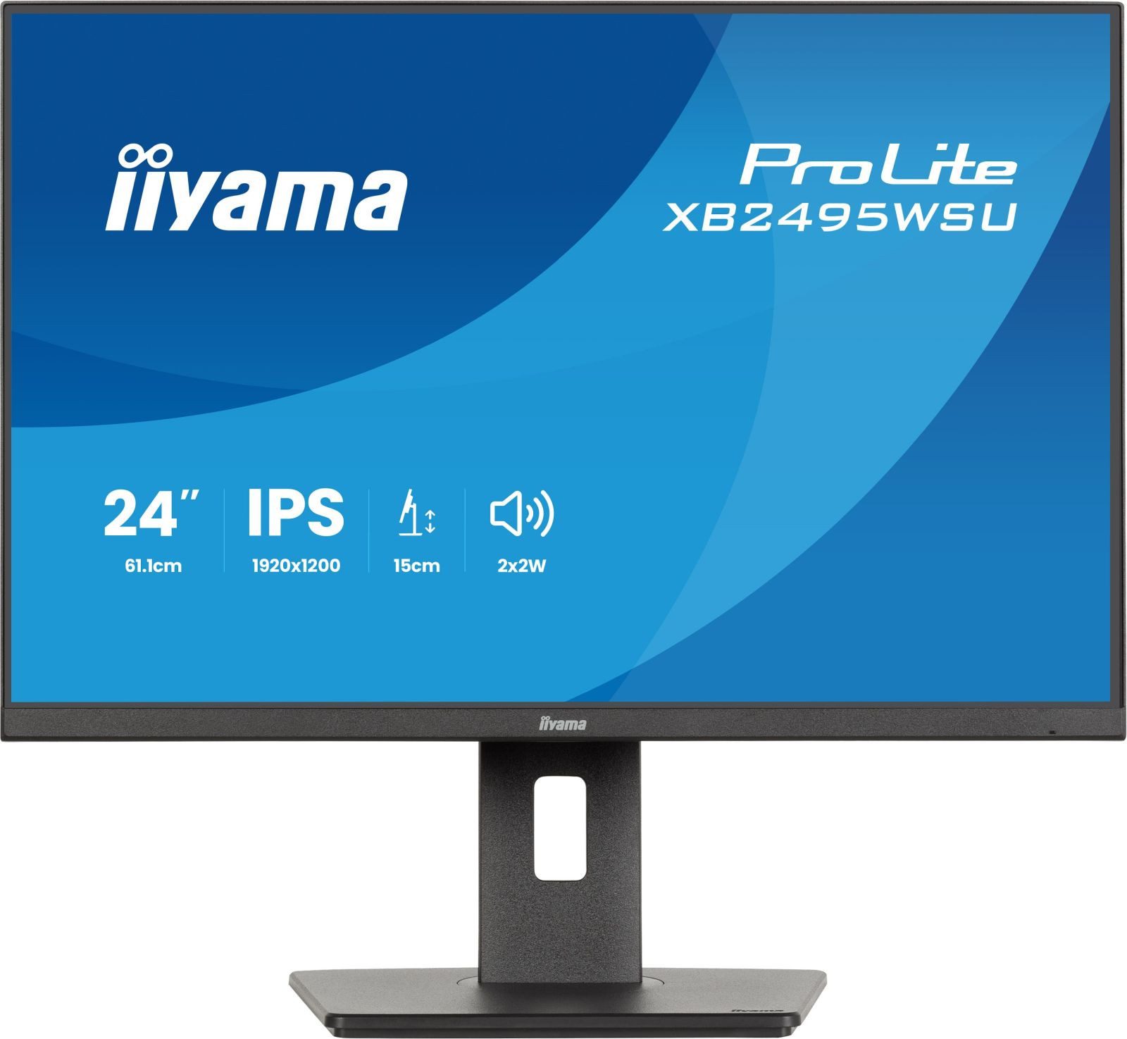 Iiyama XB2495WSU-B1 TFT-Monitor (1920 x 1200 px, Full HD, 4 ms Reaktionszeit, 100 Hz, IPS, Lautsprecher, HDCP, Pivot, Höhenverstellbar)