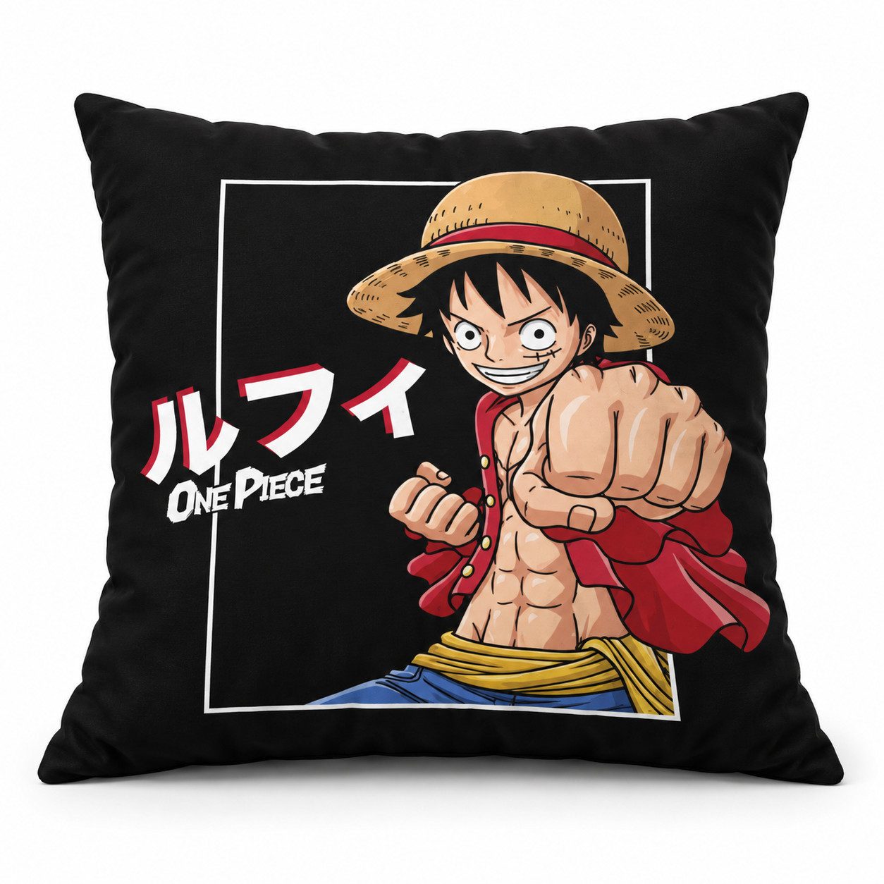 One Piece Dekokissen Anime One Piece Monkey D Ruffy Kissen Dekokissen 35x35 cm