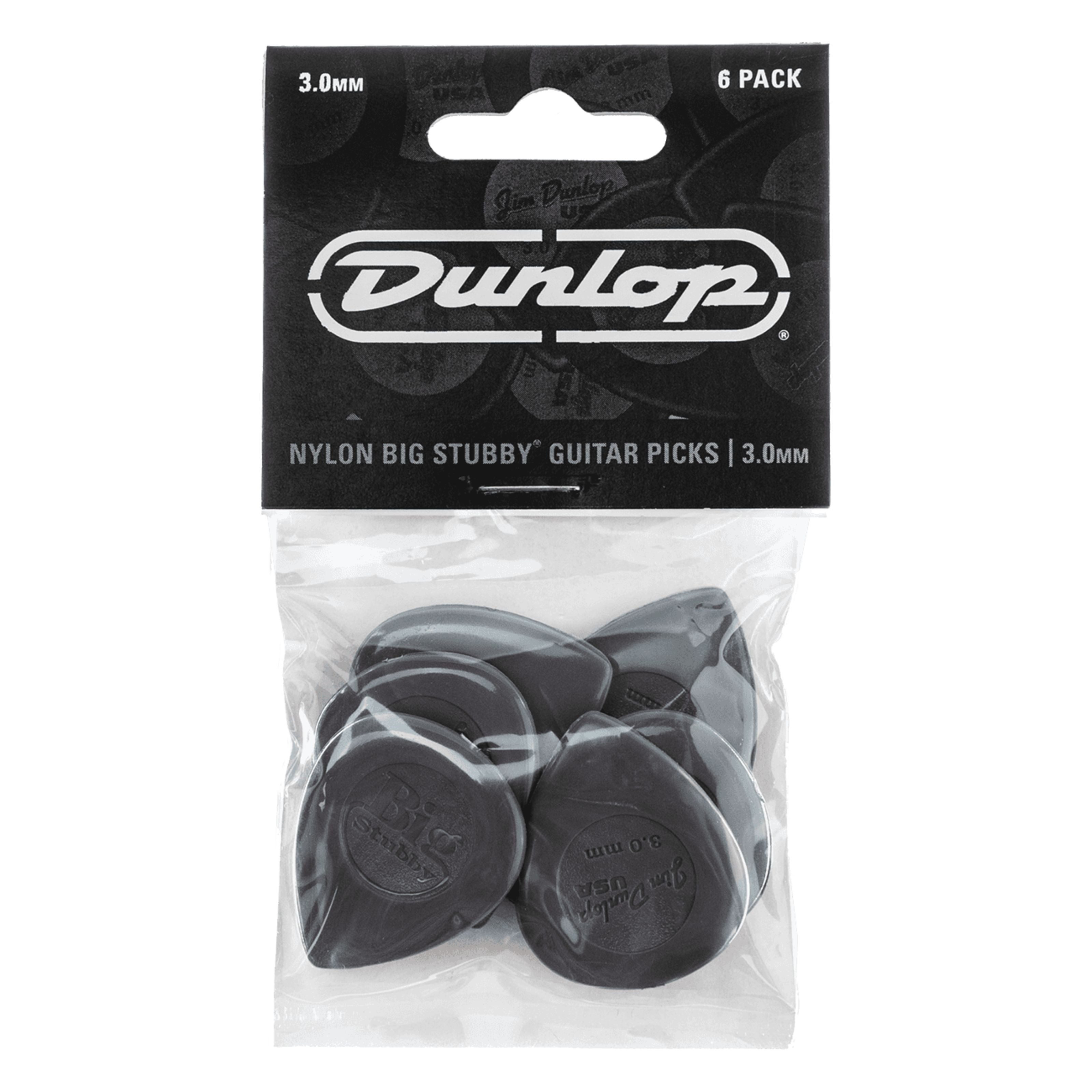 Dunlop Plektrum, 445P3.0 Nylon Big Stubby Picks 3,00 mm - Plektren Set