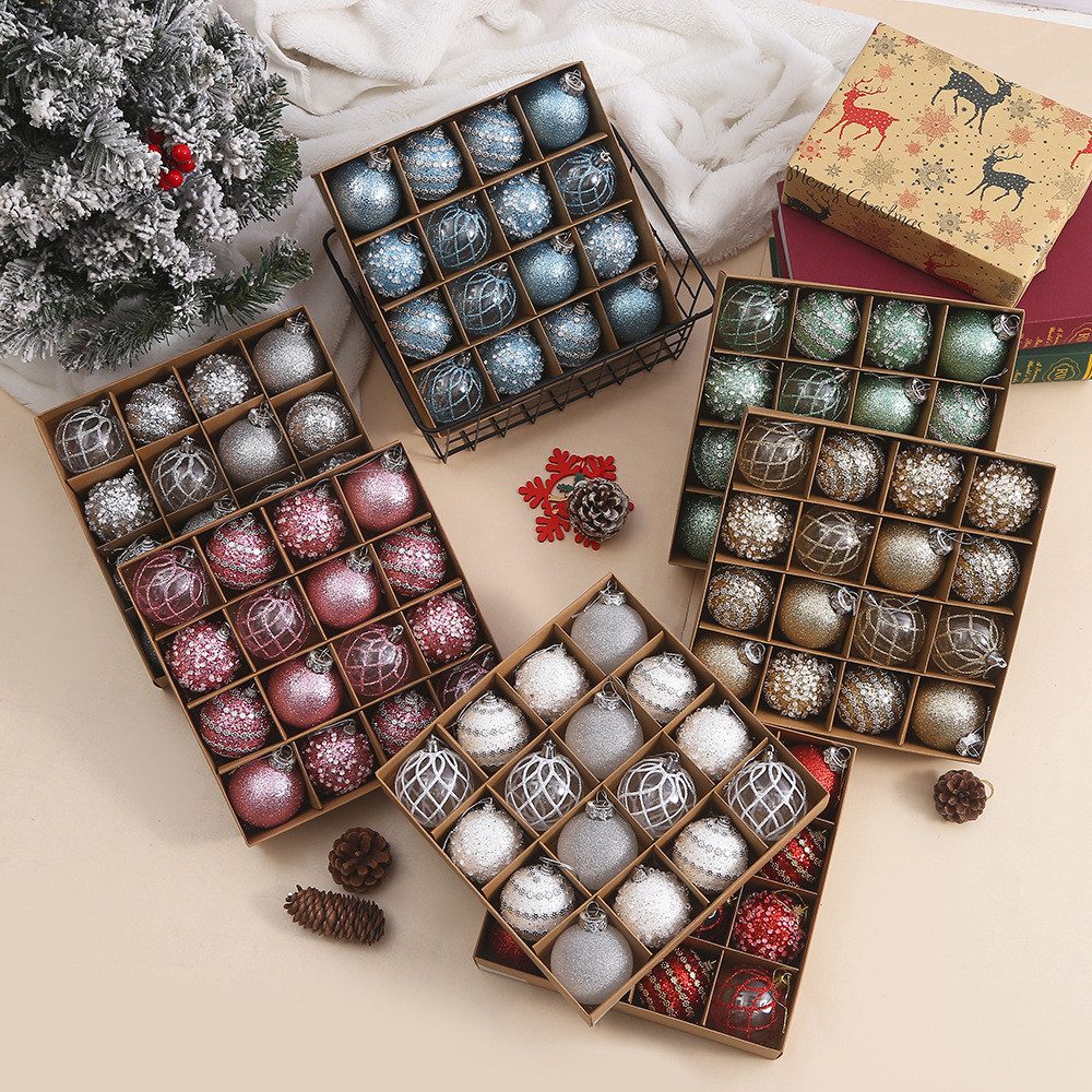 Bomiclss Weihnachtsbaumkugel 16-tlg. Weihnachtskugel-Set, bunte Weihnachtsbaumdekoration – Bild 2 von 5