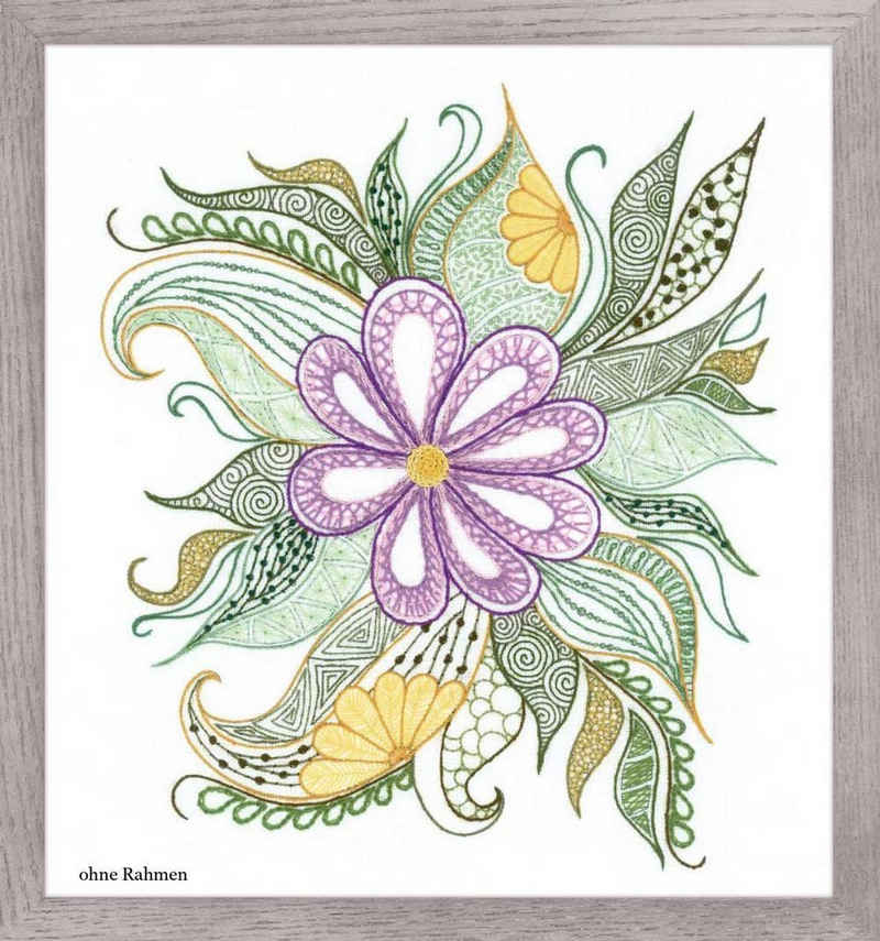 Riolis Kreativset Riolis Stickbild-Set "Schöne Blumen", Stickbild vorgezeichnet, (embroidery kit by Marussia)
