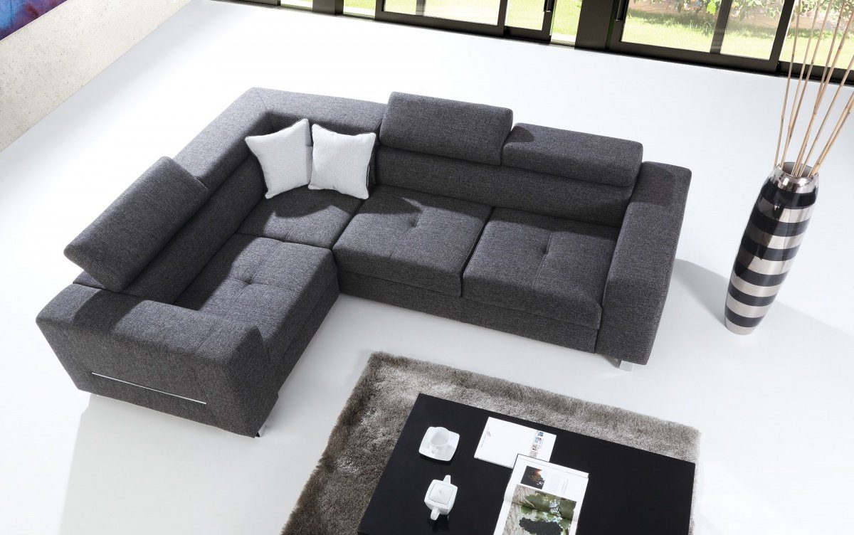Couch JVmoebel Ecksofa Design Europe Ecksofa Polster Textil, L-Form in Madew Modern Sofa
