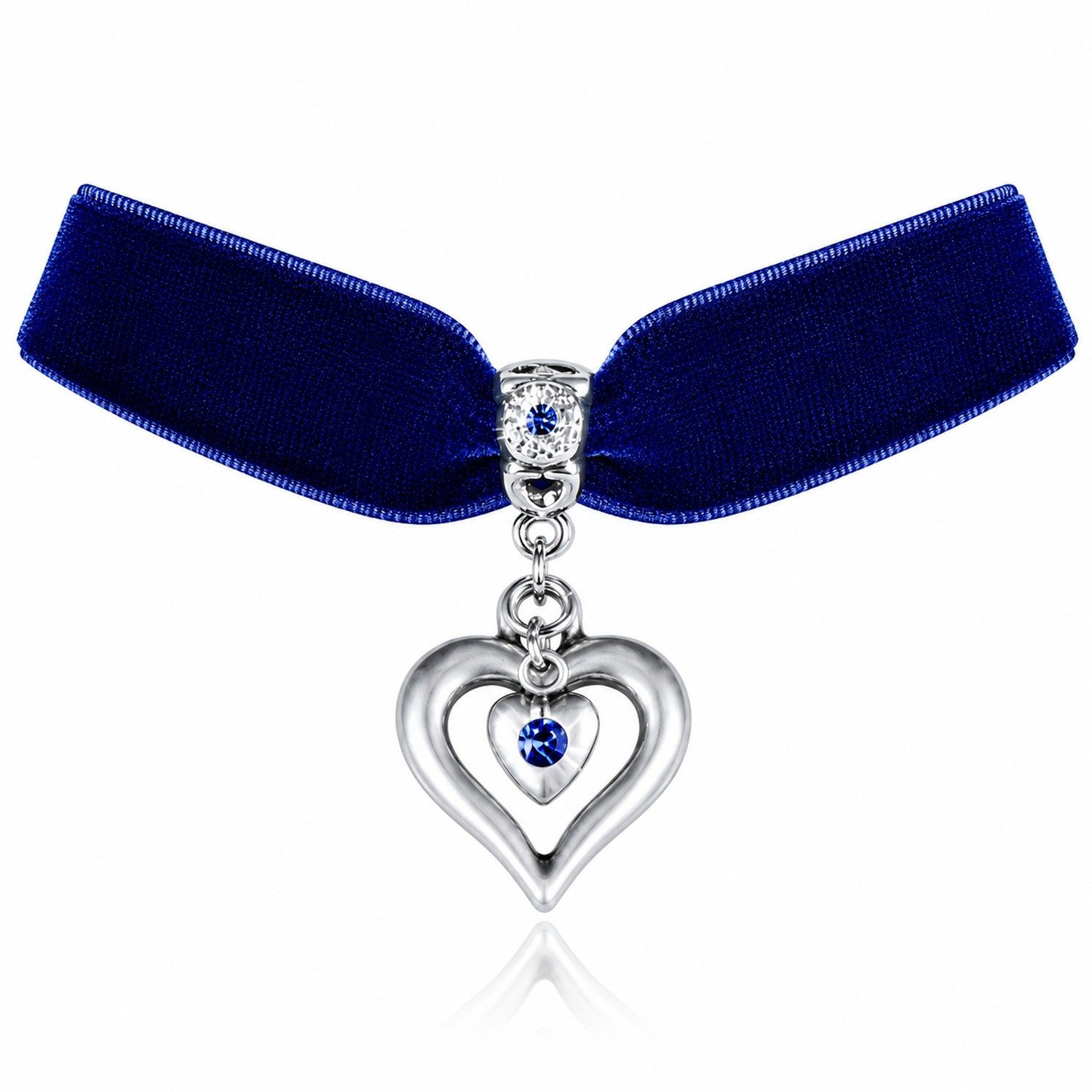 LUISIA® Kette mit Anhänger LUISIA® Samt Kropfband 'Heart in Heart', Halskett
