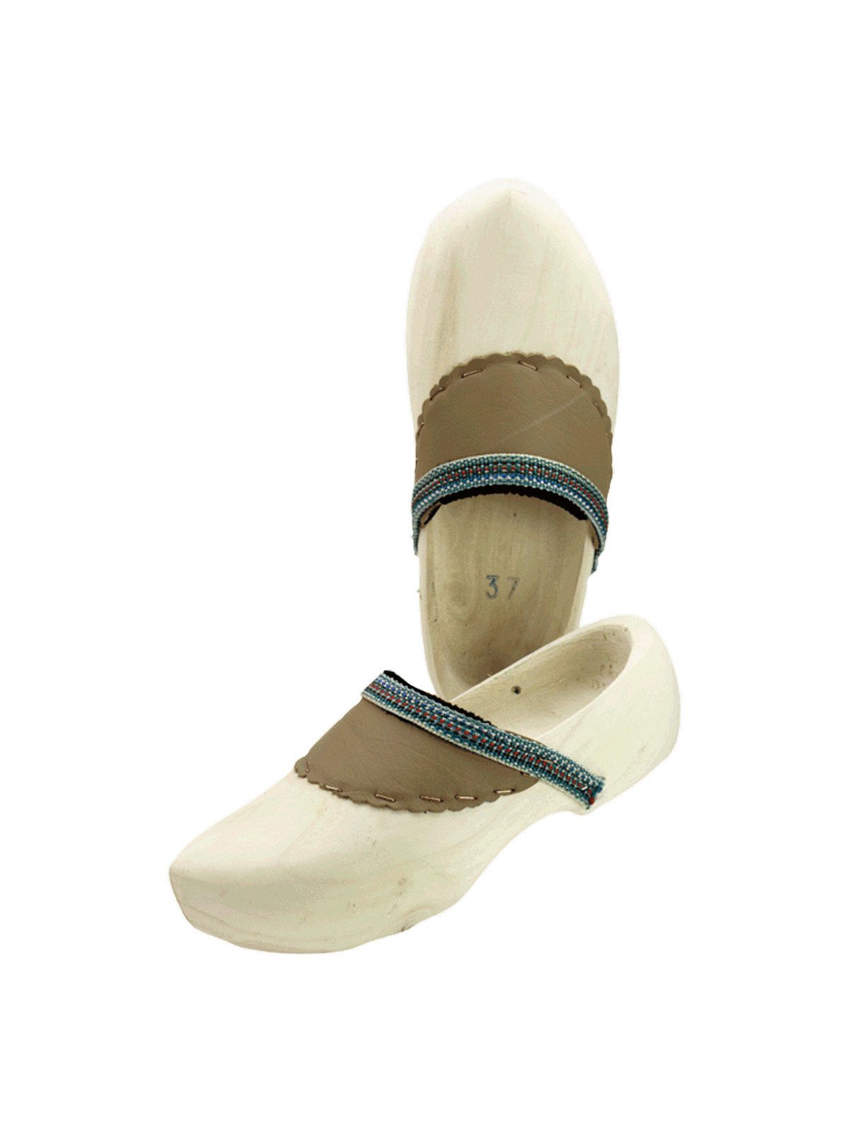 SALIHA Holzschuhe mit Lederbesatz Clog