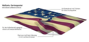 Wallario Sichtschutzzaunmatten Amerikanische Flagge im Wind