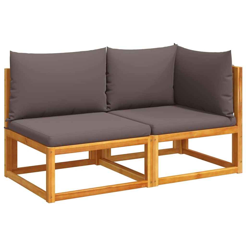 vidaXL Loungesofa Gartensofa mit Kissen 2-Sitzer Holz & Seil, 1 Teile