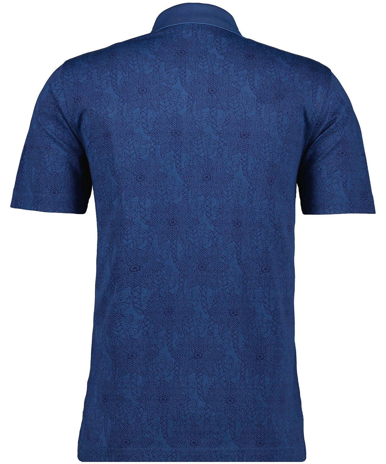 blau-melange mit Jacquard Poloshirt Softknit-Polo RAGMAN Brusttasche