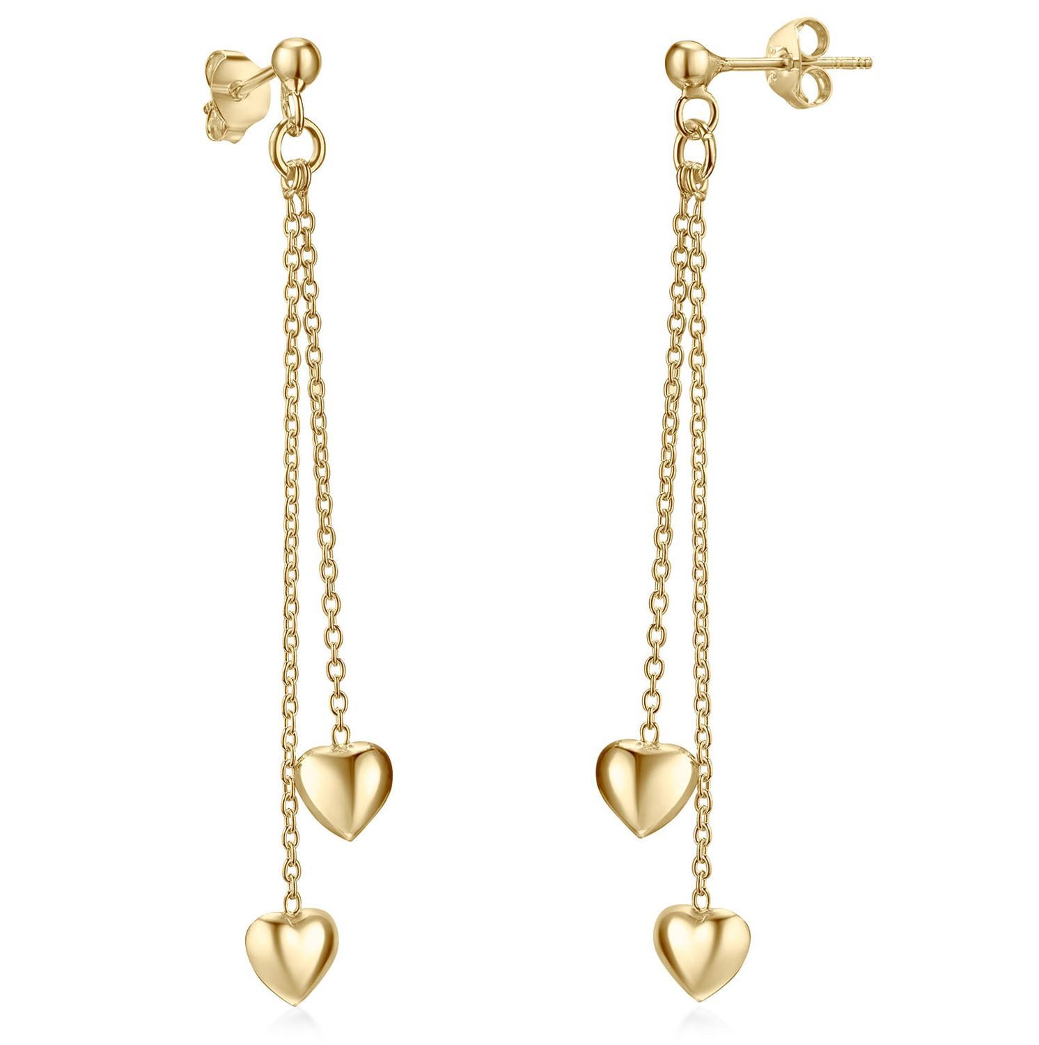 Materia Paar Ohrhänger Herzen Gold Pendel lang 55mm SO-248, 925 Sterling Si günstig online kaufen