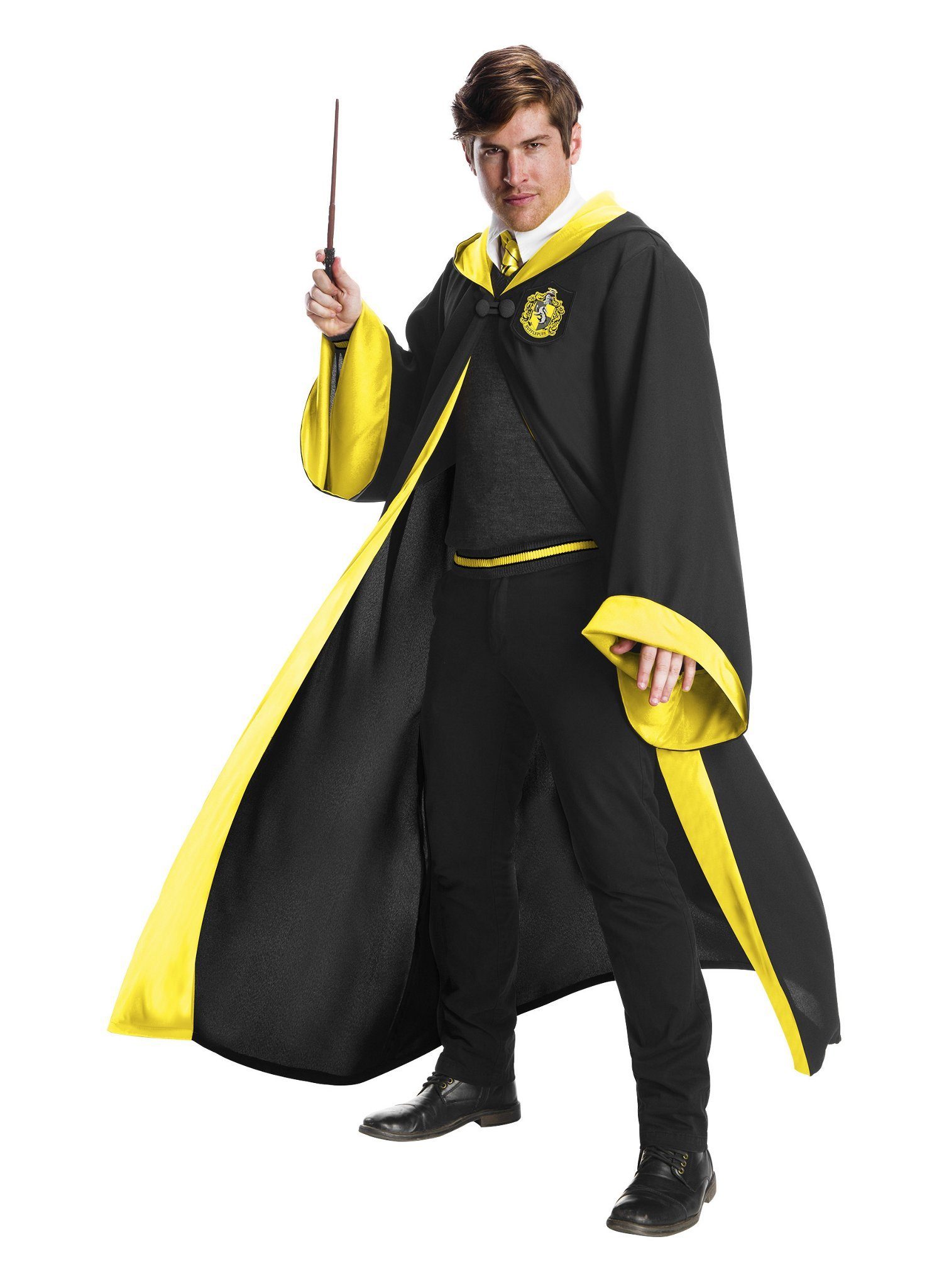 Charades Kostüm Harry Potter Hufflepuff Premium, Hochwertiges Harry Potter Cosplay-Kostüm für Hogwarts-Zauberschüler