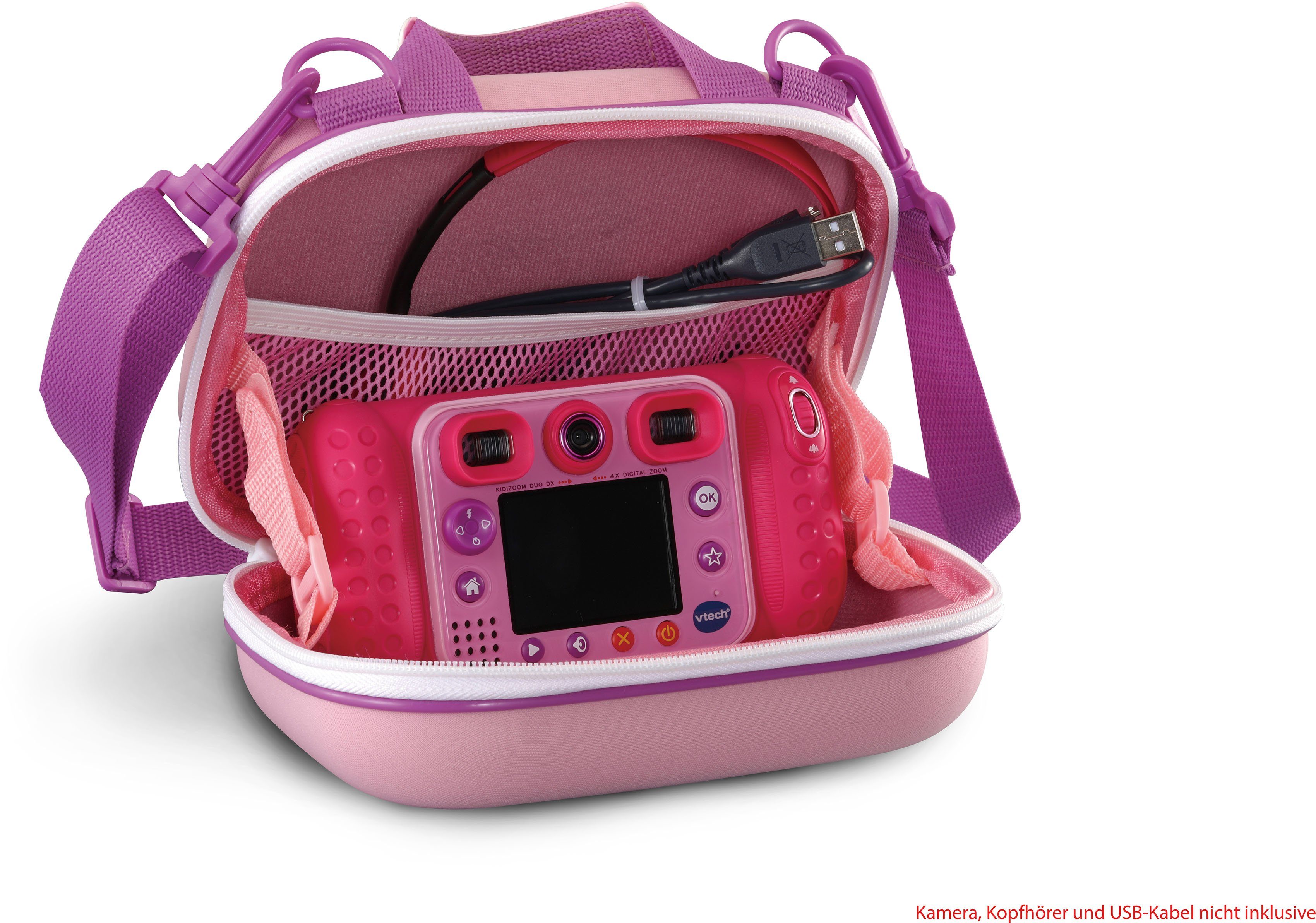 Vtech® Kameratasche KidiZoom Tragetasche, Netzfach pink, abnehmbarem Mit Tragegriff, und Schulterriemen