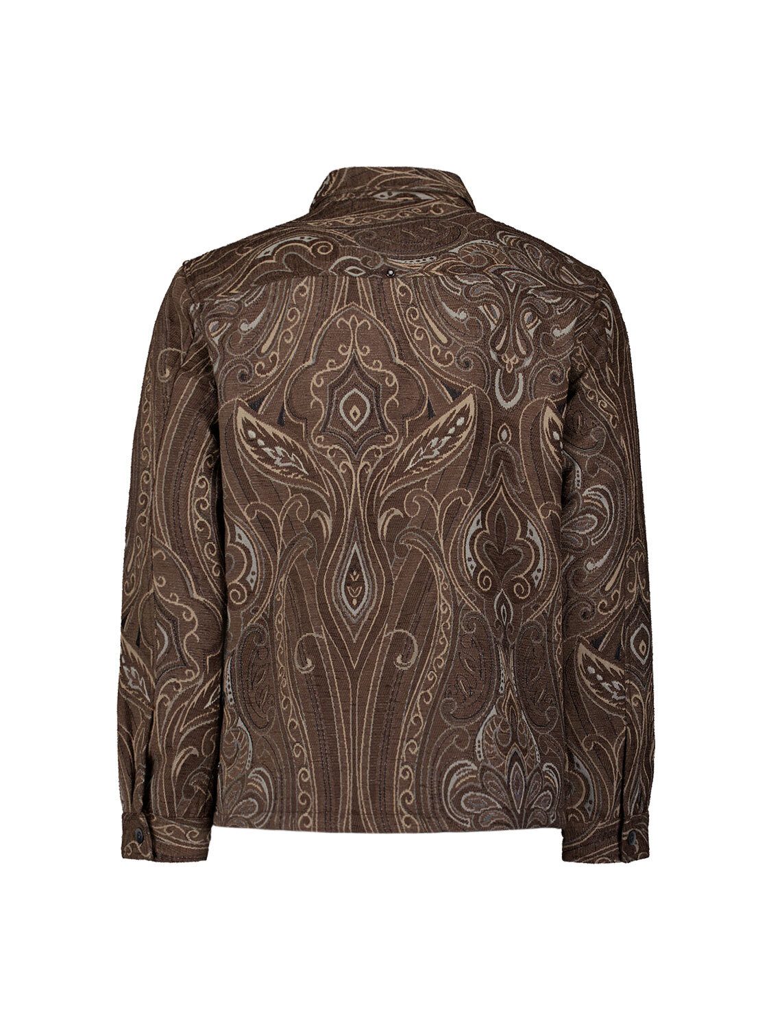 NO EXCESS Langarmhemd No Excess Jacquard-Overshirt mit Muster