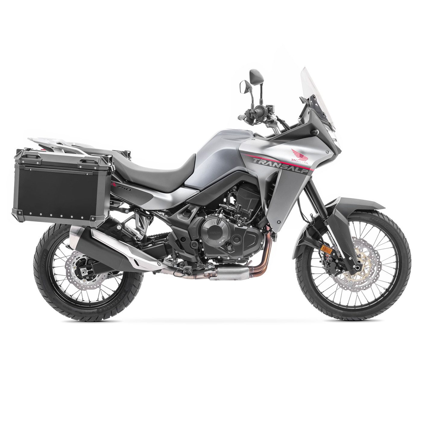 Bagtecs Kofferset Set Alukoffer + Kofferträger passend für Honda Transalp XL 750 23-26 A