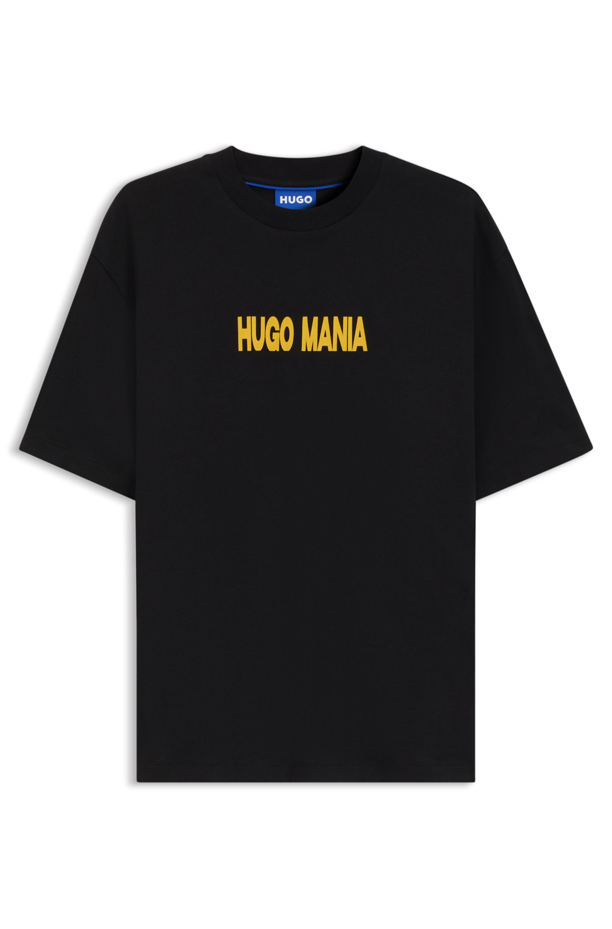 HUGO T-Shirt Nedix Rundhalsausschnitt, Regular Fit, Brust- und Rückendruck