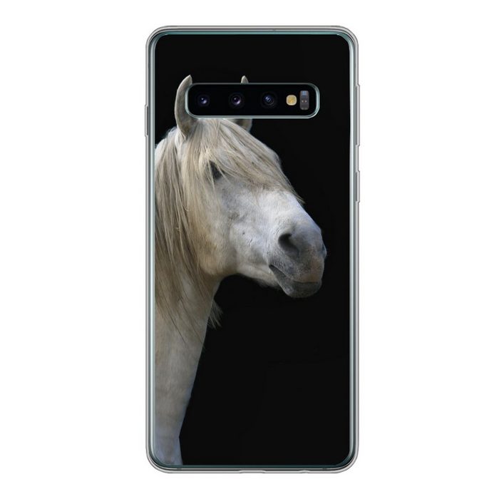 MuchoWow Handyhülle Pferde - Pilz - Schwarz Phone Case Handyhülle Samsung Galaxy S10 Silikon Schutzhülle