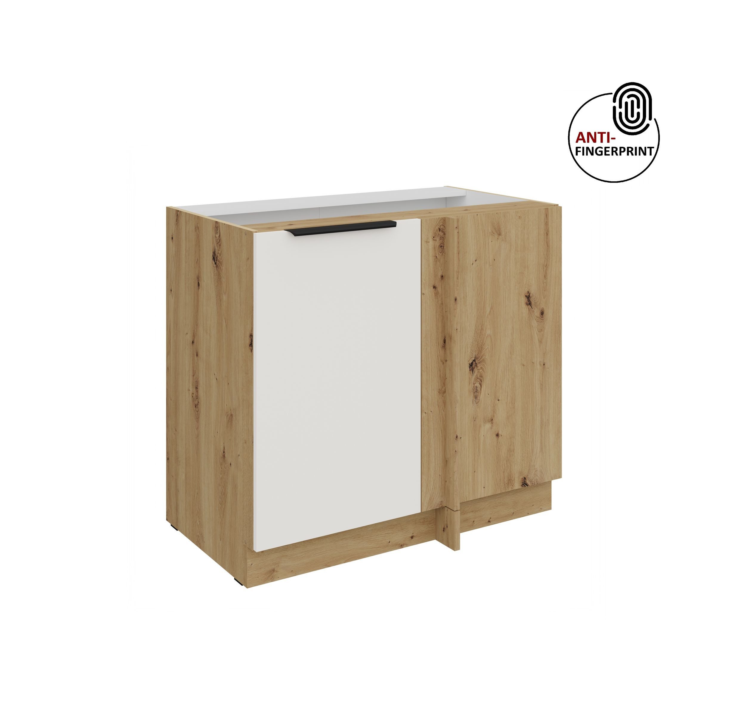Küchen-Preisbombe Eckunterschrank 105 cm Küche ARIA Weiss ultra matt Anti Fingerprint Küchenzeile