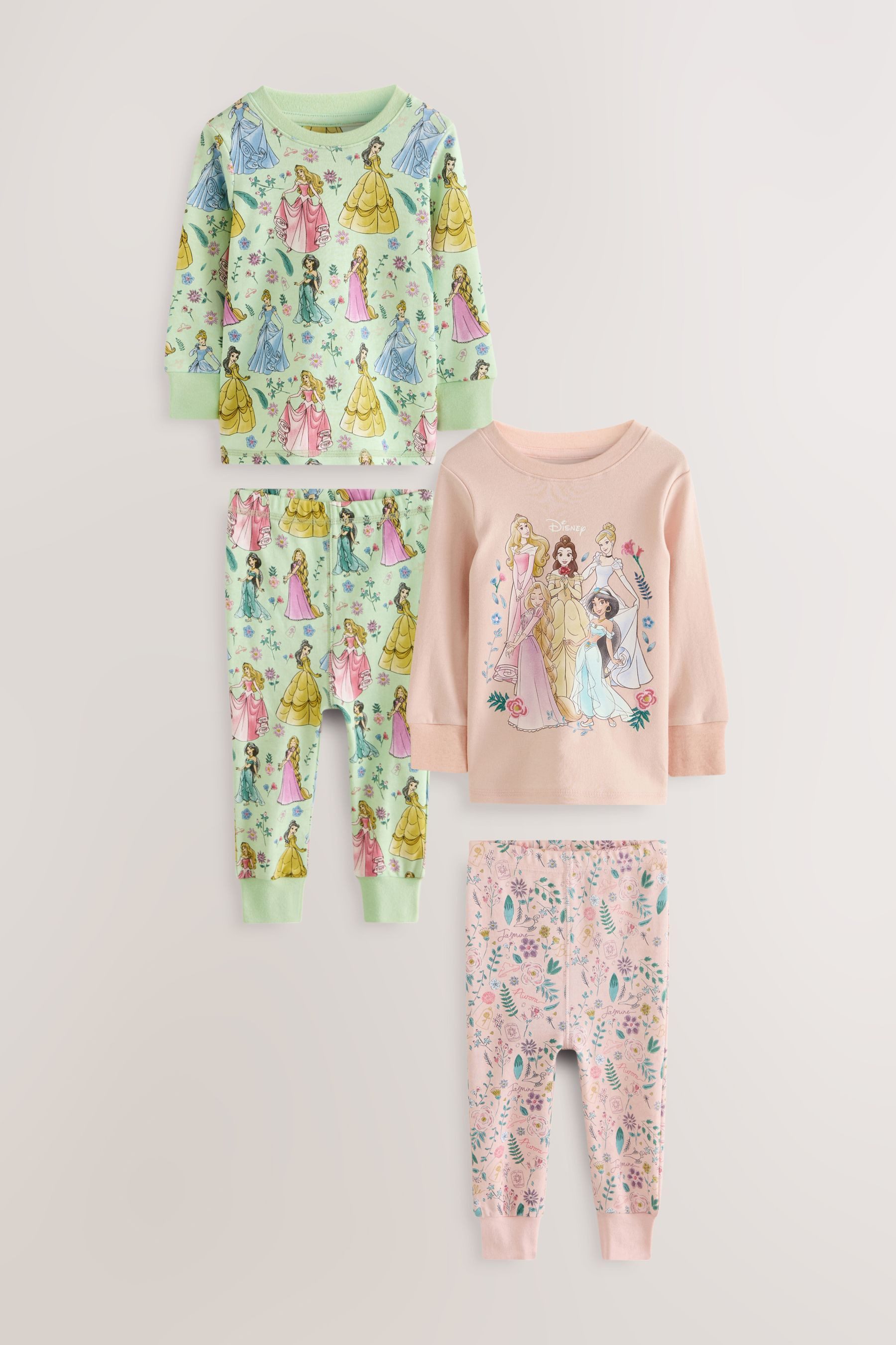 Next Pyjama Langärmelige Schlafanzug Disney Princess, 2er-Pack (4 tlg)