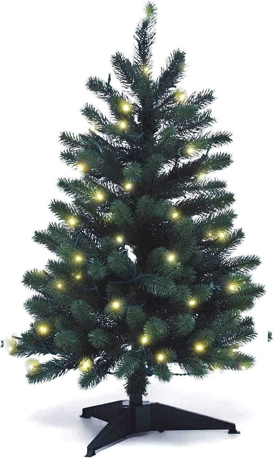 SCHAUMEX Künstlicher Weihnachtsbaum Spritzguss Christbaum mit LED Beleuchtung Höhe: 85 cm, Nordmanntanne, Höhe 85 cm
