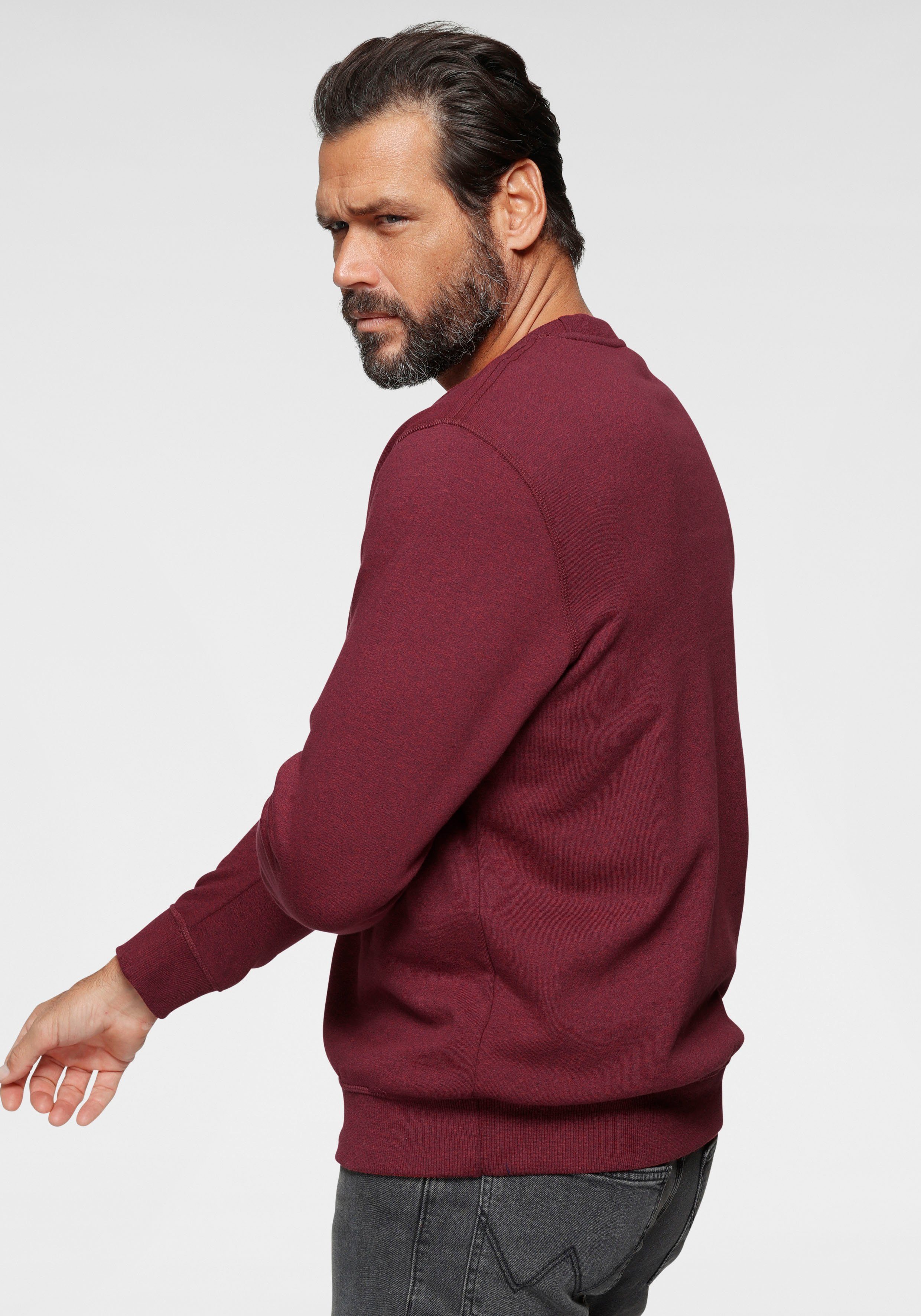 Man's World Sweatshirt Langarm, Basic-Stil, unifarben, Rundhalsausschnitt
