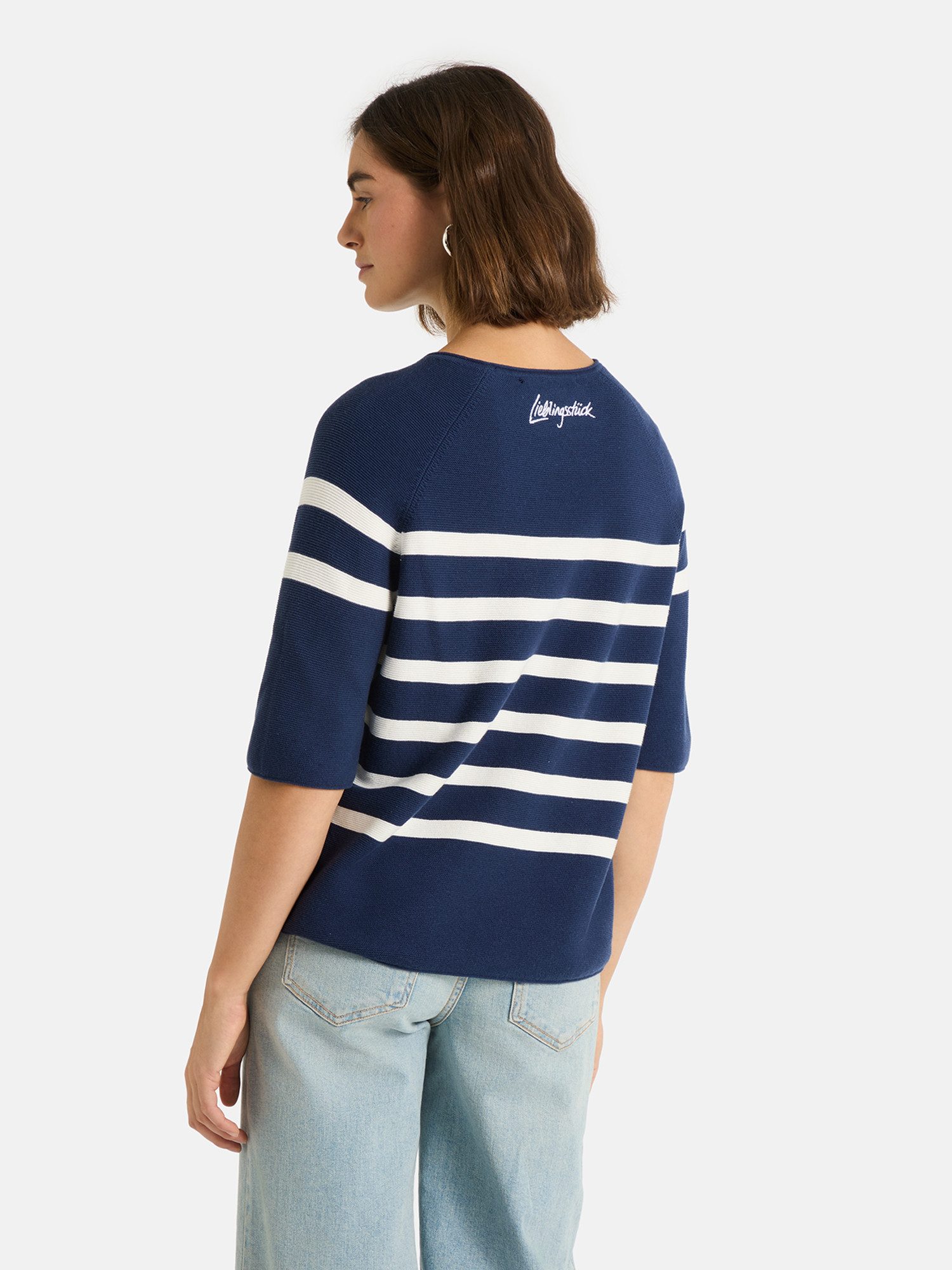 Lieblingsstück Kurzarmpullover KlerariEP Halbarm mit Rundhals, gestreift günstig online kaufen