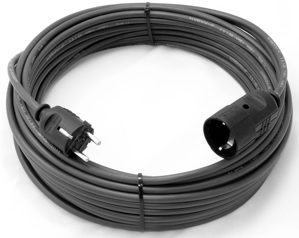 maxgo® Schuko PVC Kabel IP20 H05VV-F 3G1,5 Elektro-Kabel, 5m (500 cm) 3x1,5 Verlängerungskabel