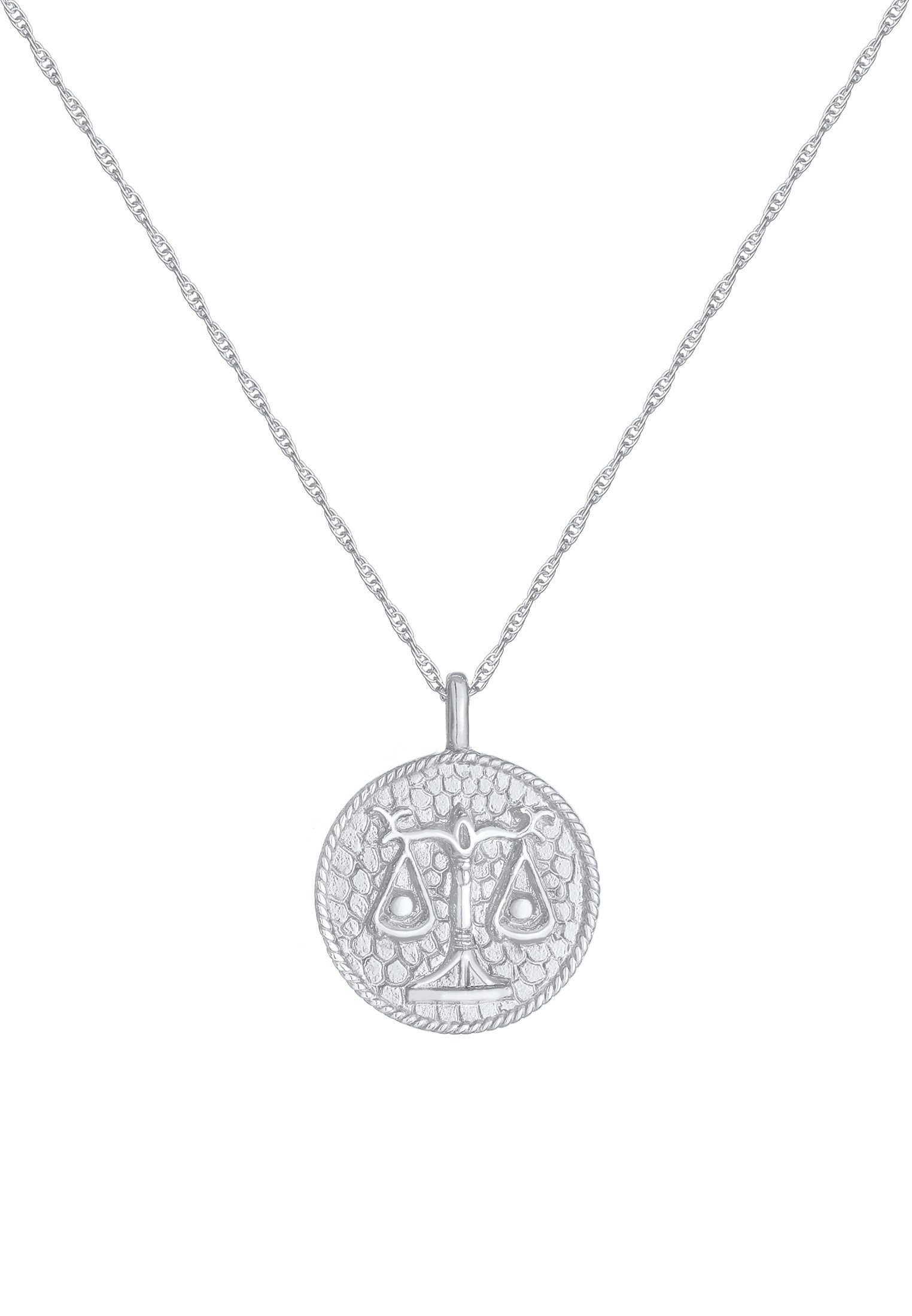 Elli Kette mit Anhänger Sternzeichen Waage Astro Münze Antik 925 Silber günstig online kaufen