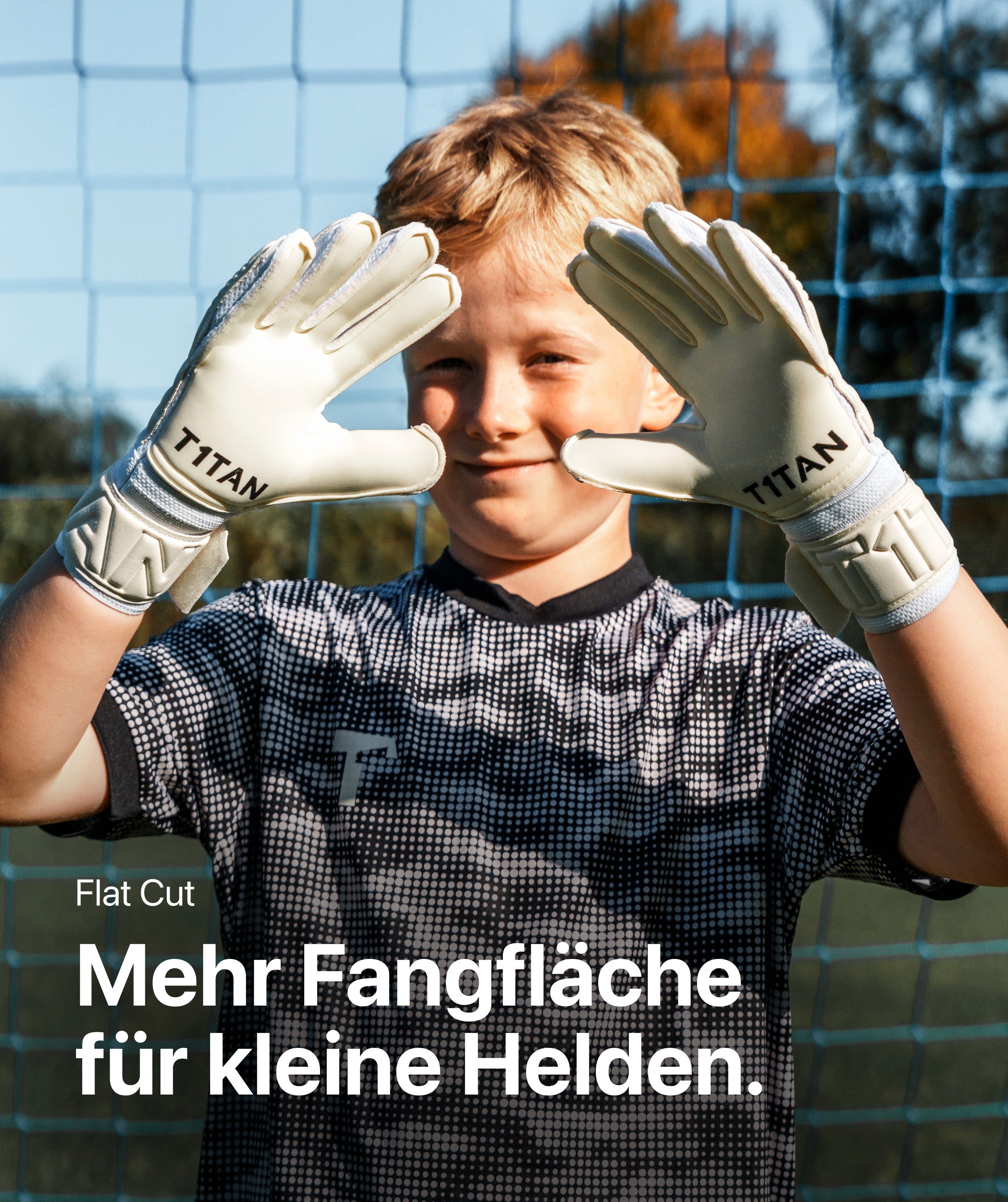 T1TAN Torwarthandschuhe Torwarthandschuhe Kinder Classic White-Out