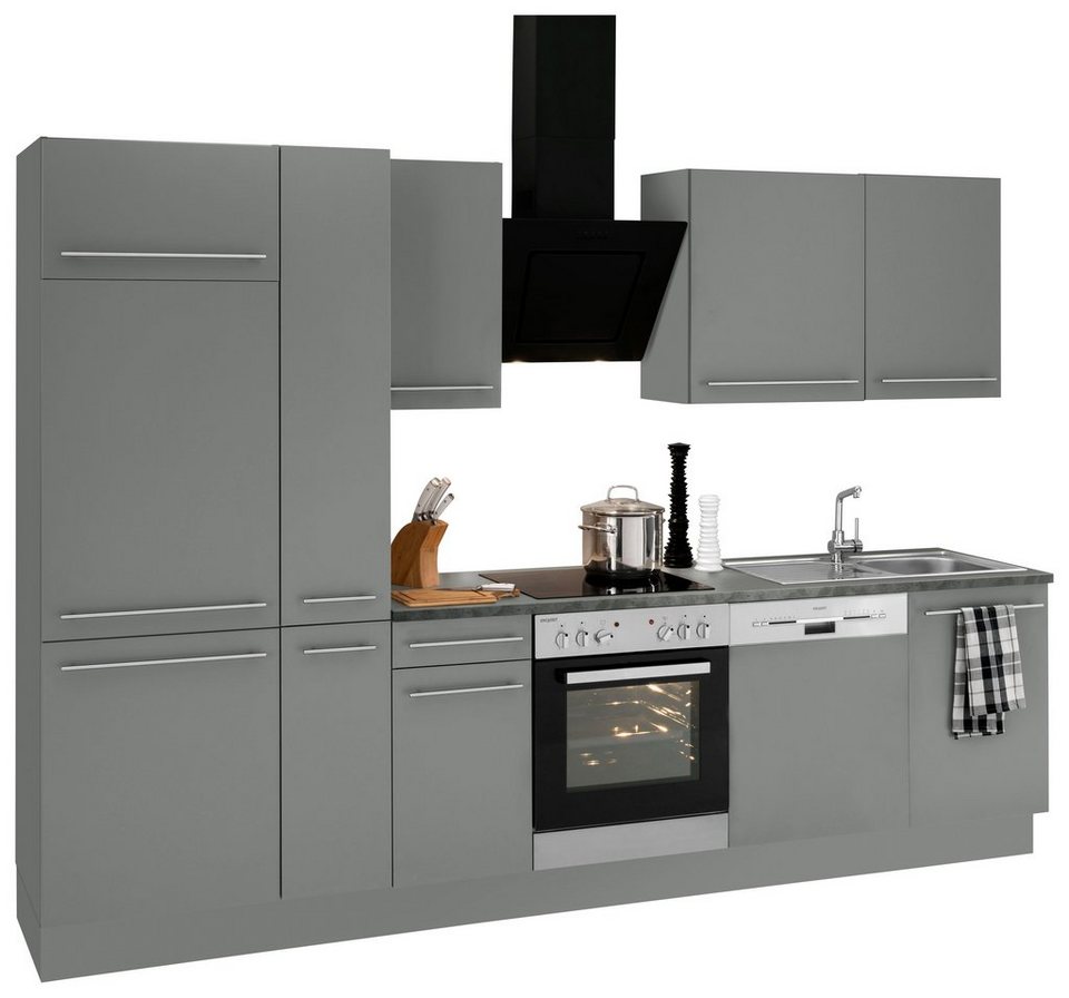 OPTIFIT Küchenzeile Bern, mit E-Geräten, Breite 300 cm, mit  höhenverstellbaren Füßen