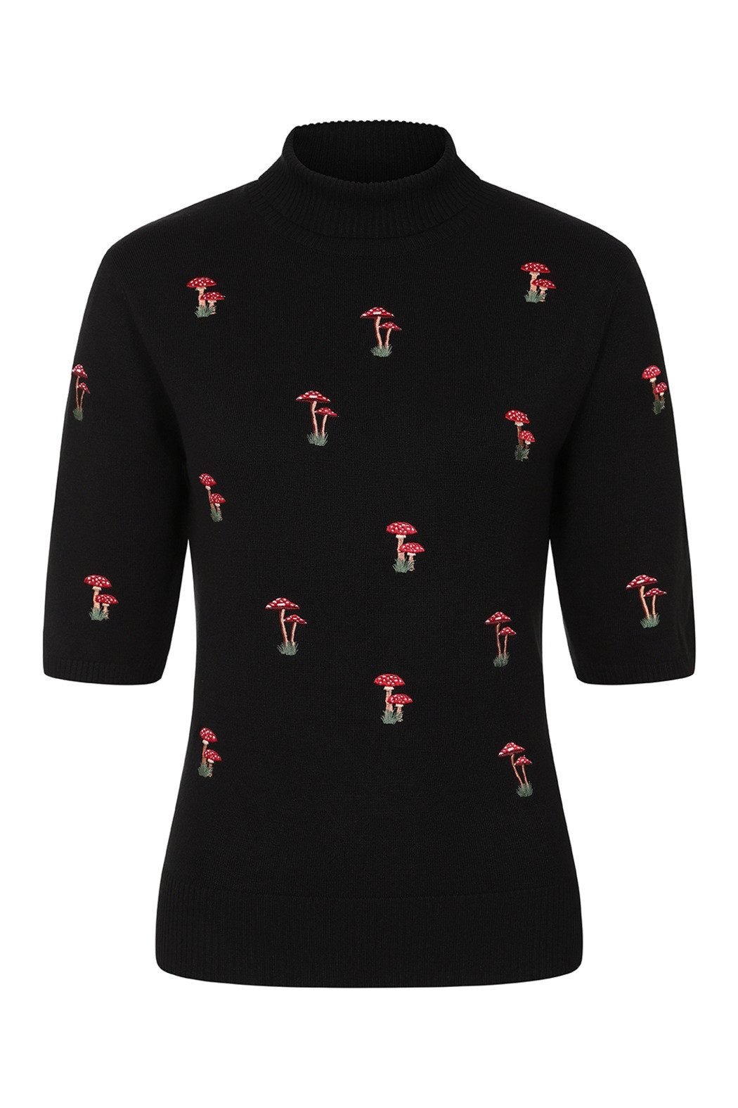 Banned Kurzarmpullover Mushroom Dreams Schwarz Vintage günstig online kaufen
