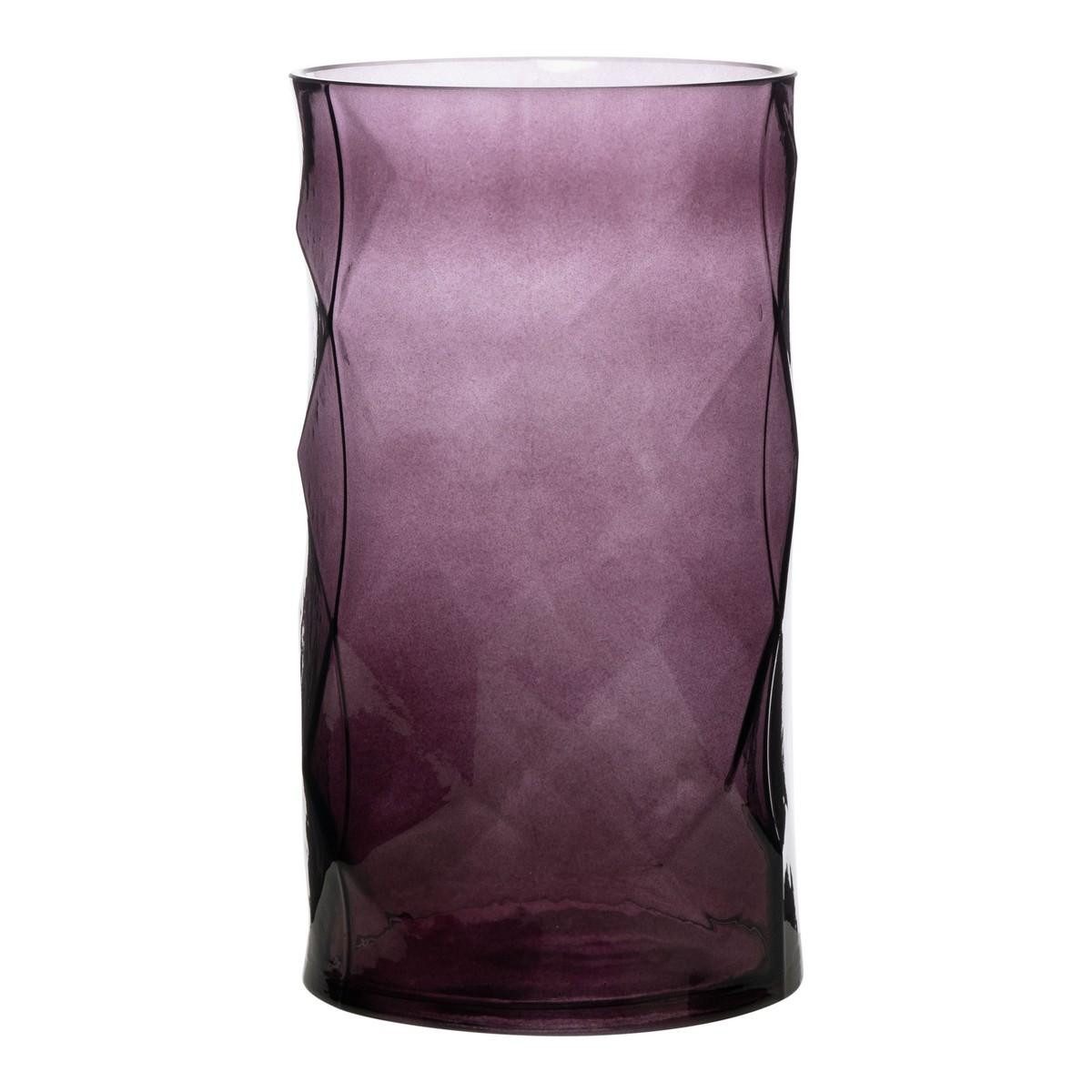 INNA-Glas Dekovase Dekovase WELVIN, mit Rautenmuster, violett, 25cm, Ø14cm