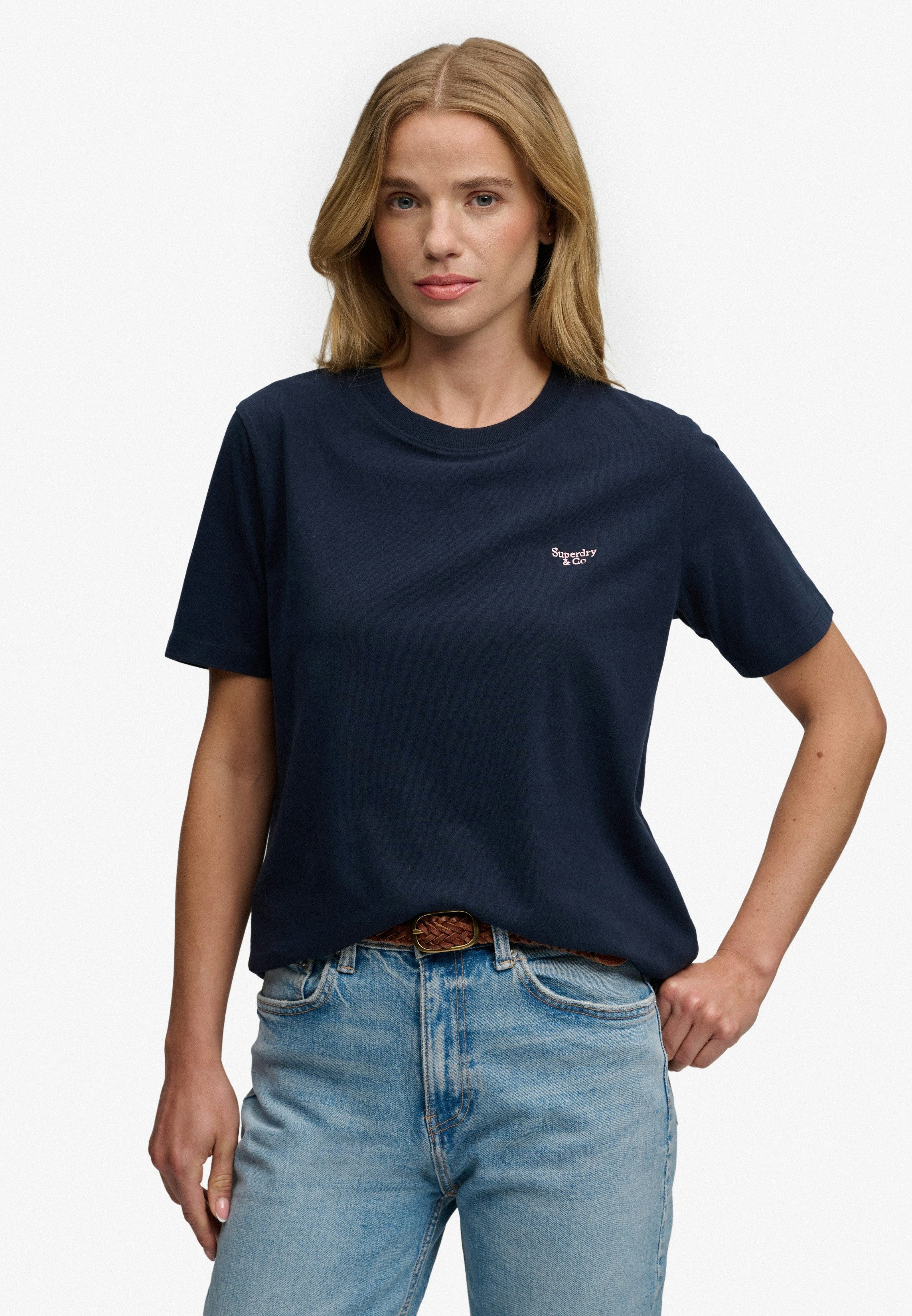 Superdry T-Shirt SIGNATURE EMB TEE Baumwolle, relaxed fit