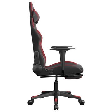 vidaXL Bürostuhl Gaming-Stuhl mit Massage Fußstütze Schwarz Weinrot Kunstleder