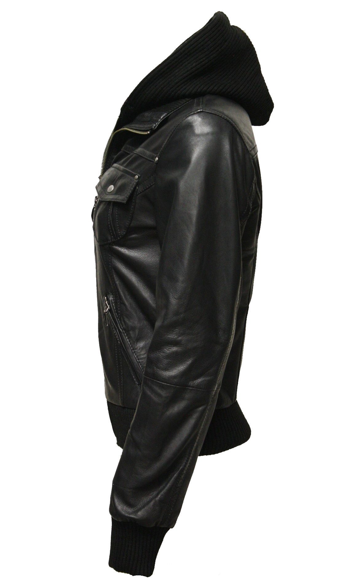 Zimmert Leather Lederjacke Fibi Blouson, Kapuze, Burgund, Rot, Schwarz, Übe günstig online kaufen