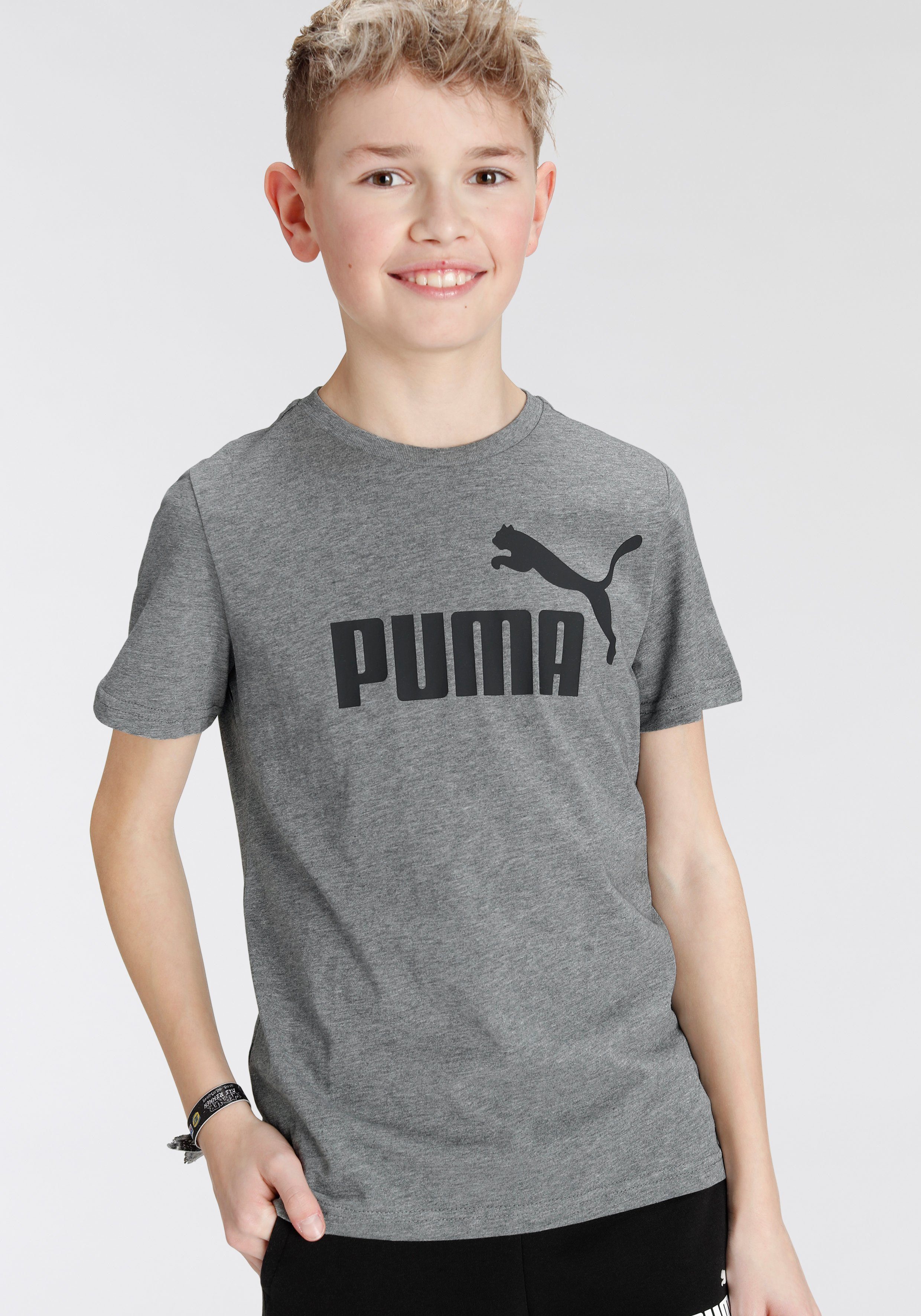 LOGO TEE Medium Gray B Heather T-Shirt PUMA ESS