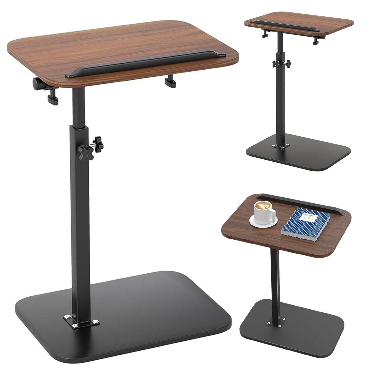 AKKEE Beistelltisch Sofa Klein Beistelltisch für Couch Sofatisch Couchtisch 360°-Drehung, 40 cm breit, Für Schlafsofa Badewanne