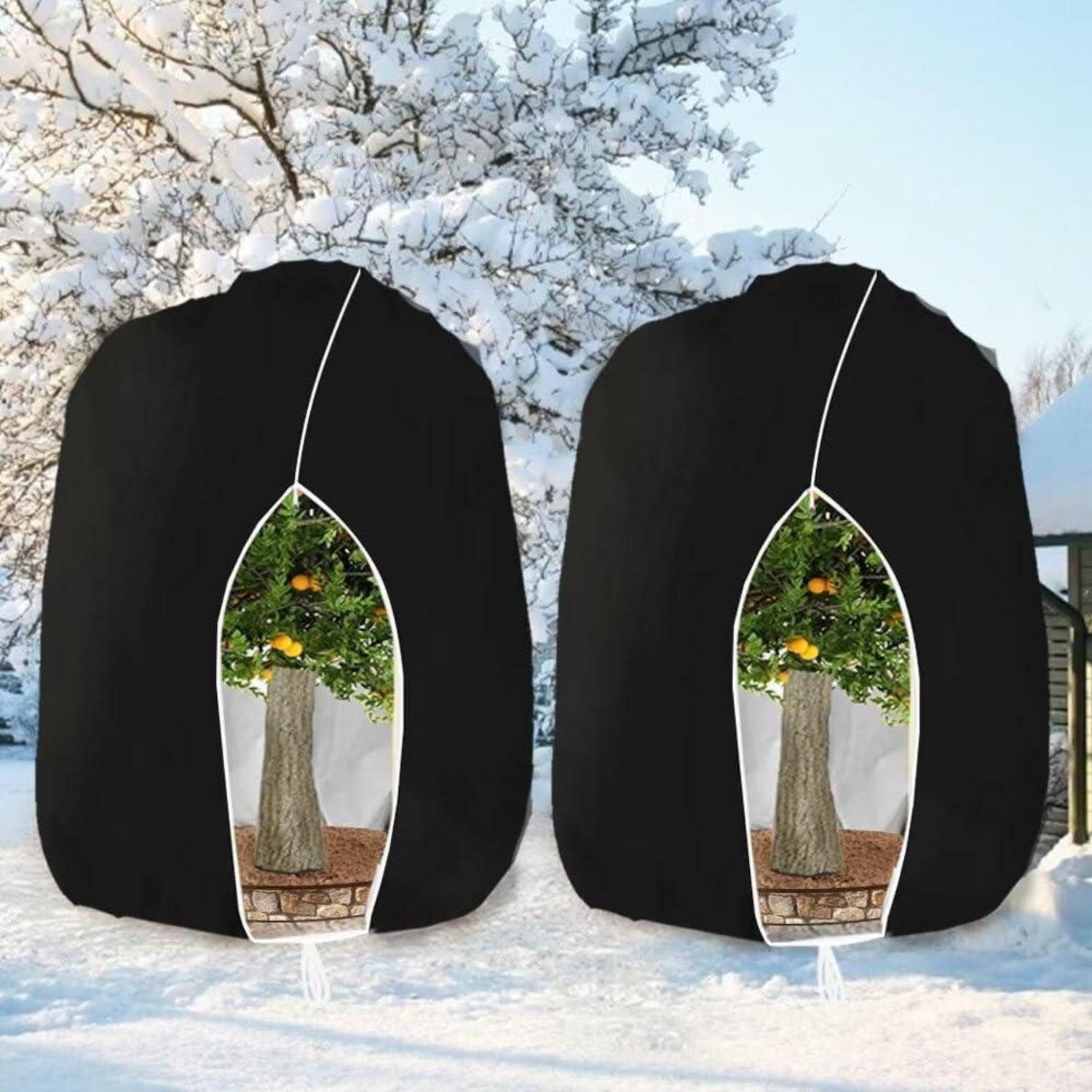 LuxusKollektion Winterschutzhaube Winterschutz Pflanzen Frostschutz Baum 280x300cm Schwarz 2 Stück