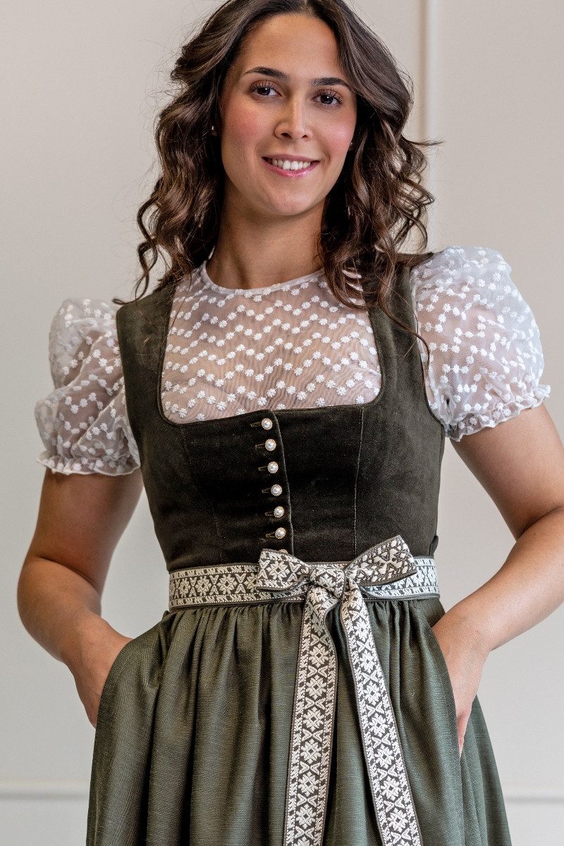 MarJo Dirndl Samt Dirndl 2tlg. - FOREST KISS by Teresa Bauer - moos