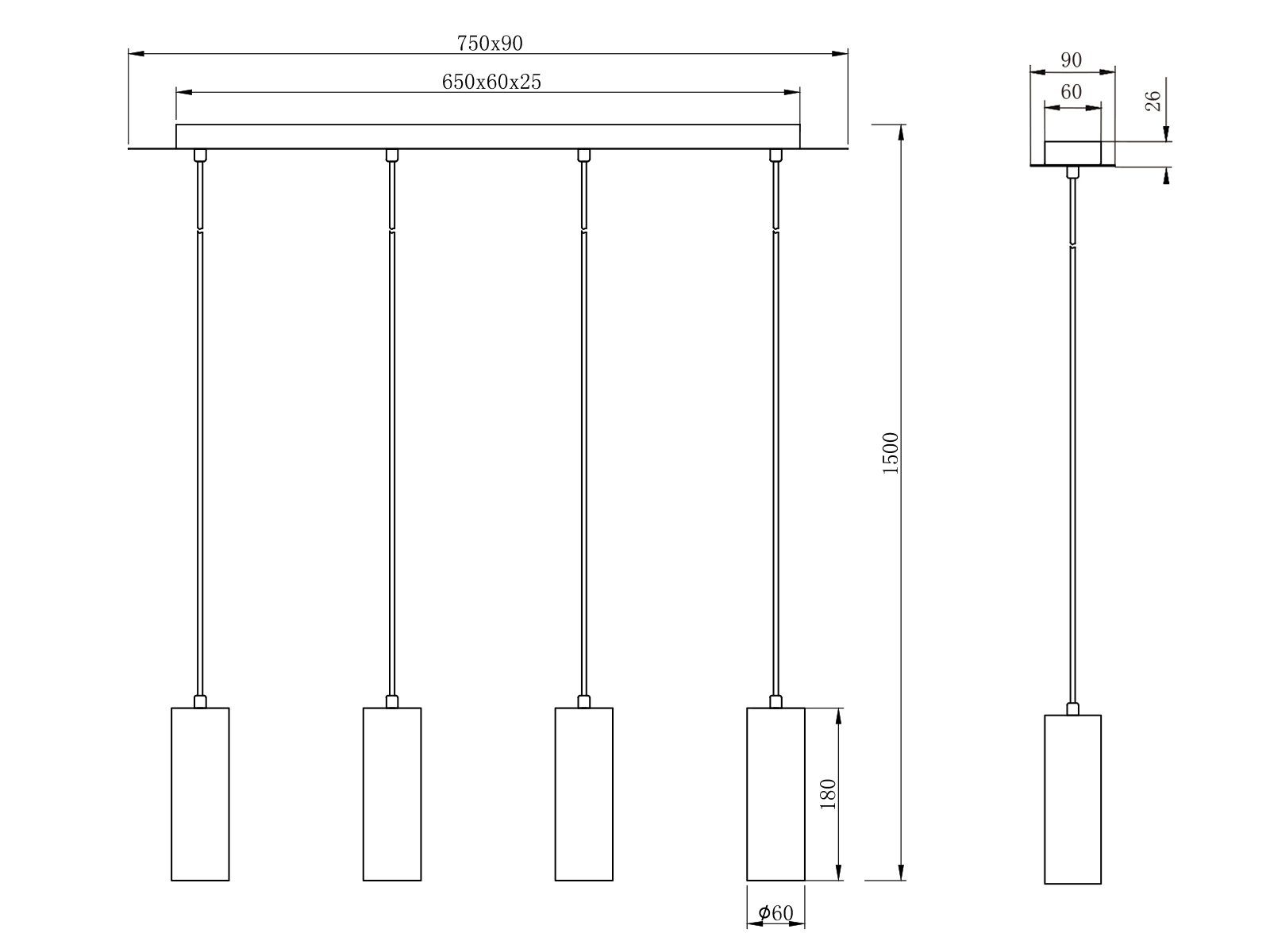 TRIO Leuchten LED Pendelleuchte, Dimmfunktion, LED wechselbar, Warmweiß, modern, mehrflammig hängend über Esstisch & Couchtisch, Breite 75cm