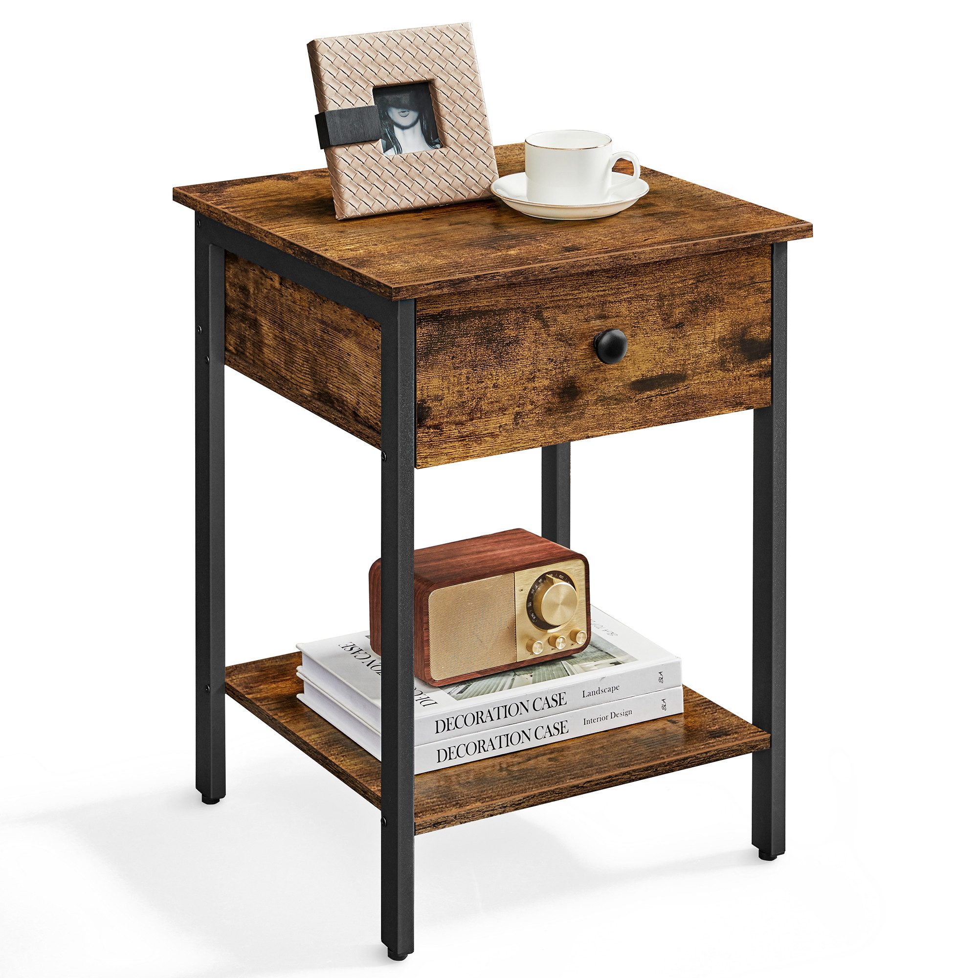 VASAGLE Nachttisch (1-St), Beistelltisch mit Schublade und Ablage, einfache günstig online kaufen