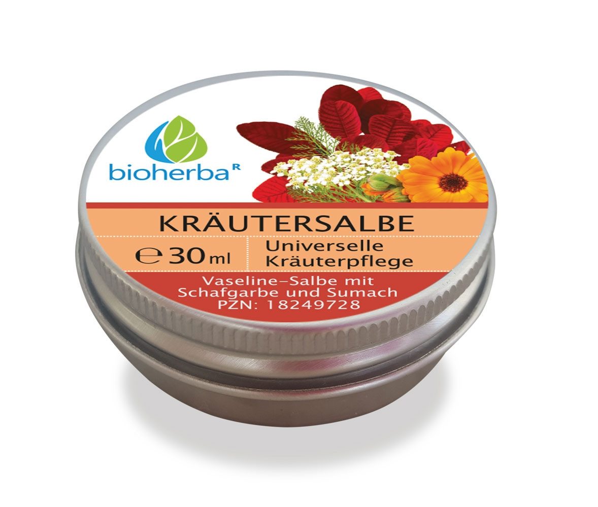 Pflege-Set Kräutersalbe Vaseline-Salbe mit Schafgarbe und Sumach 30 ml