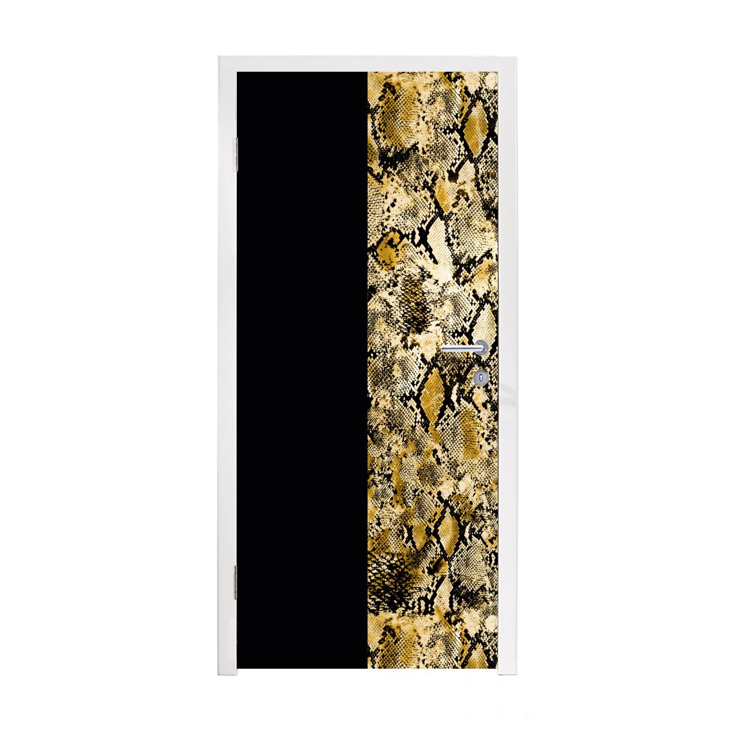 MuchoWow Türtapete Schlange - Gold - Luxus, Matt, bedruckt, (1 St), Fototapete für Tür, Türaufkleber, 75x205 cm