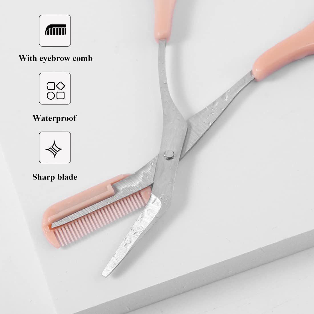 MORRENT Augenbrauenschere Augenbrauenschere - Schere abnehmbarer Augenbrauen Kamm, Wimpernschere