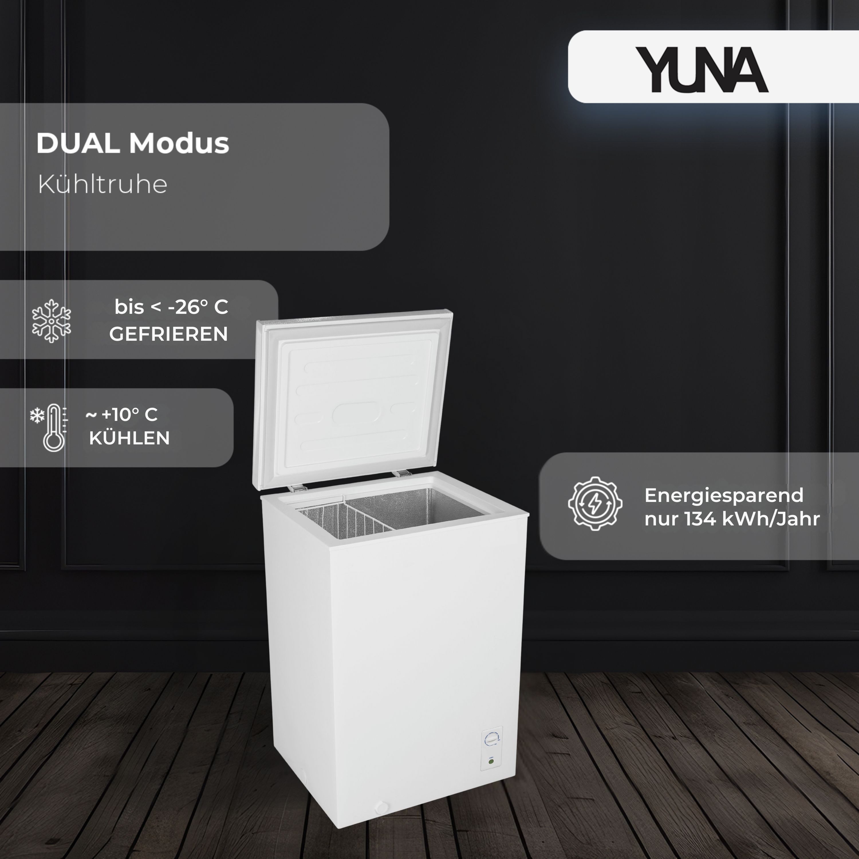 YUNA Gefriertruhe Froster 100 D, 54.50 cm breit, 99 l, Kompakte YUNA